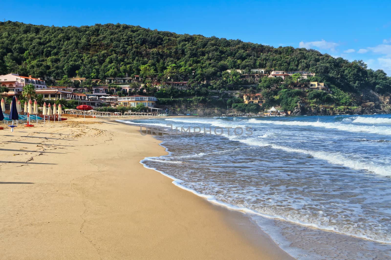 La Biodola, a famous sandy beach in the Isle of Elba, Italy