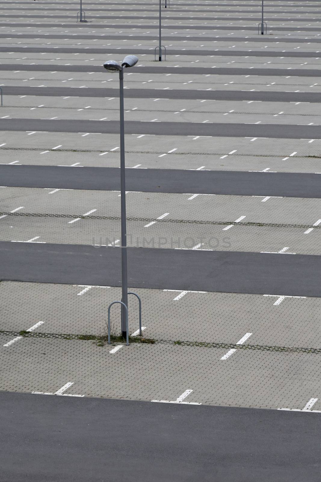 Outdoor empty parking space seen from above