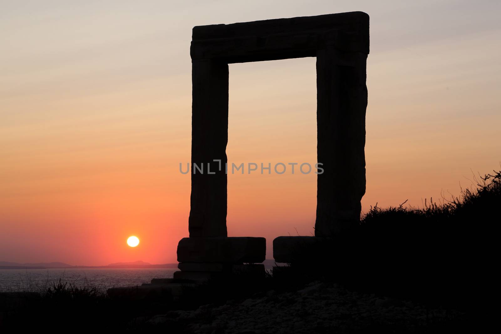 The Portara Gate of the Apollo Temple in Naxos island