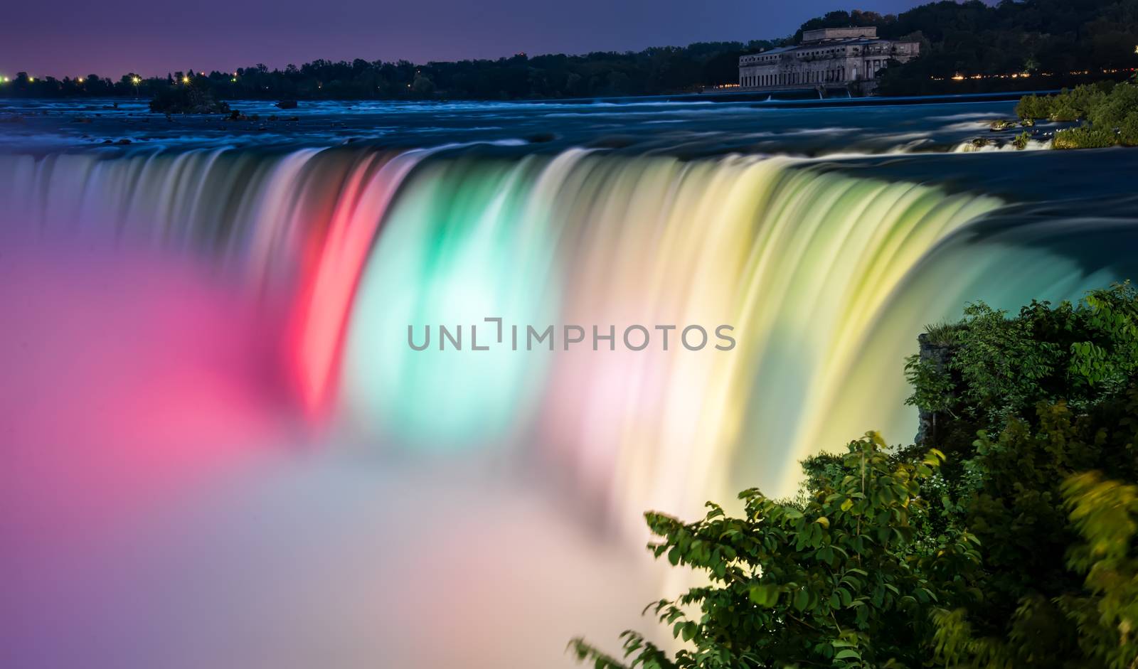 Colorful Lit Niagara Falls by JamesWheeler