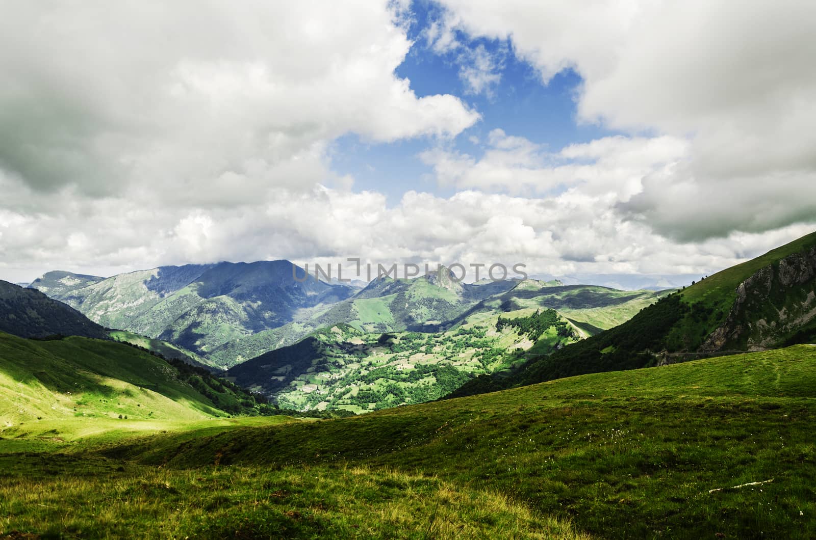 Beutidul landscape over the Pyrenees mountains in Spain
