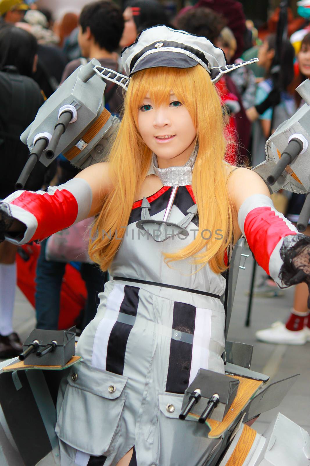 Bangkok - Aug 31: An unidentified Japanese anime cosplay pose  on August 31, 2014 at Central World, Bangkok, Thailand.