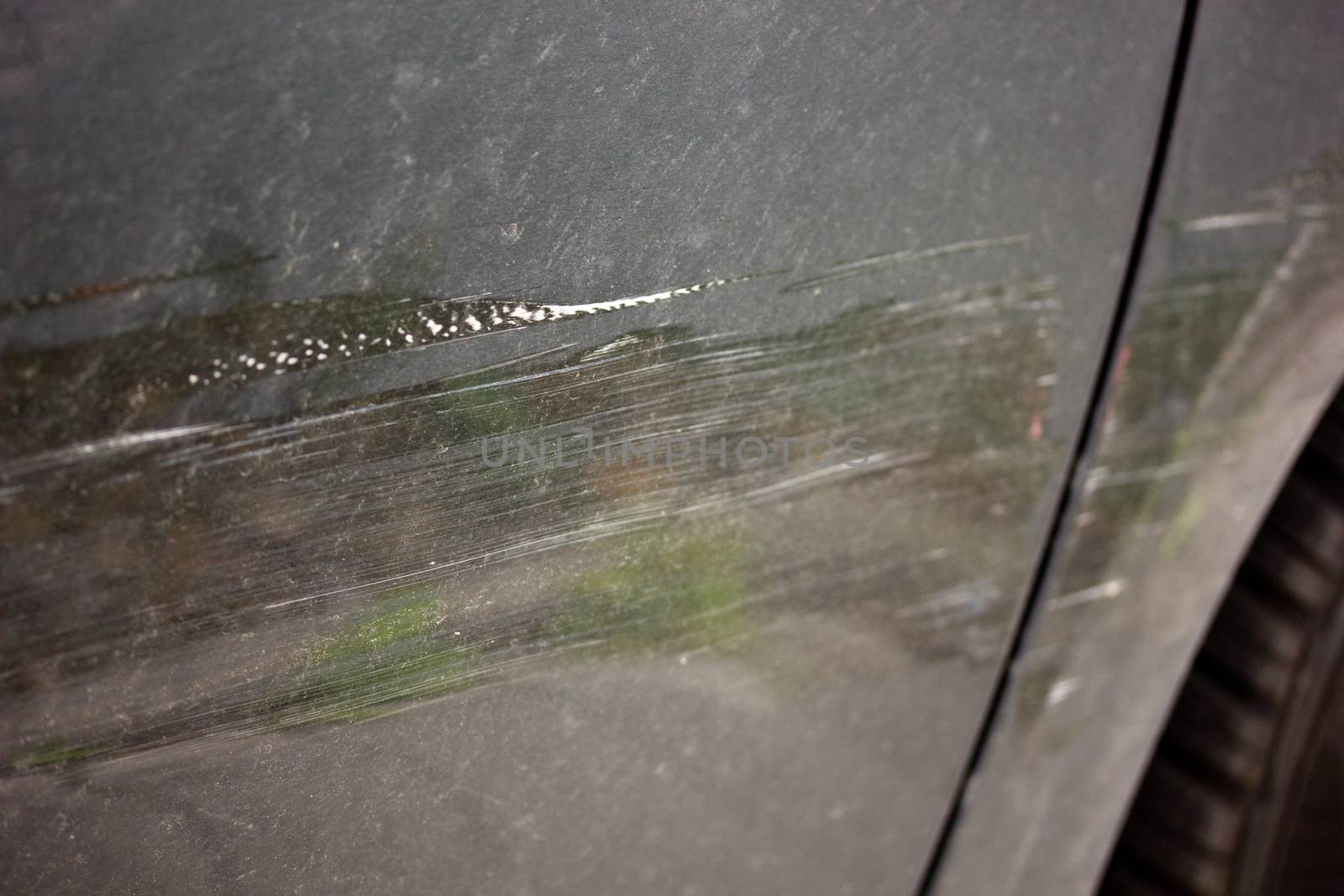 Car door with scratches after accident by gwolters