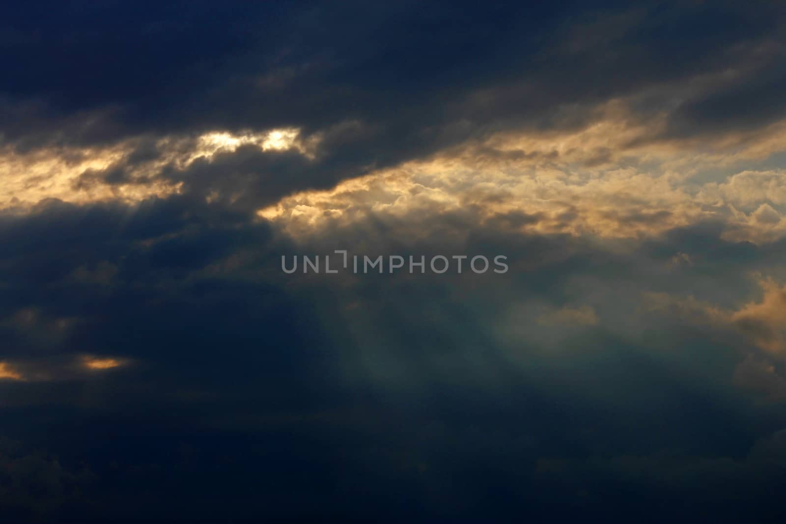 Blue sky and white clouds and the sun
