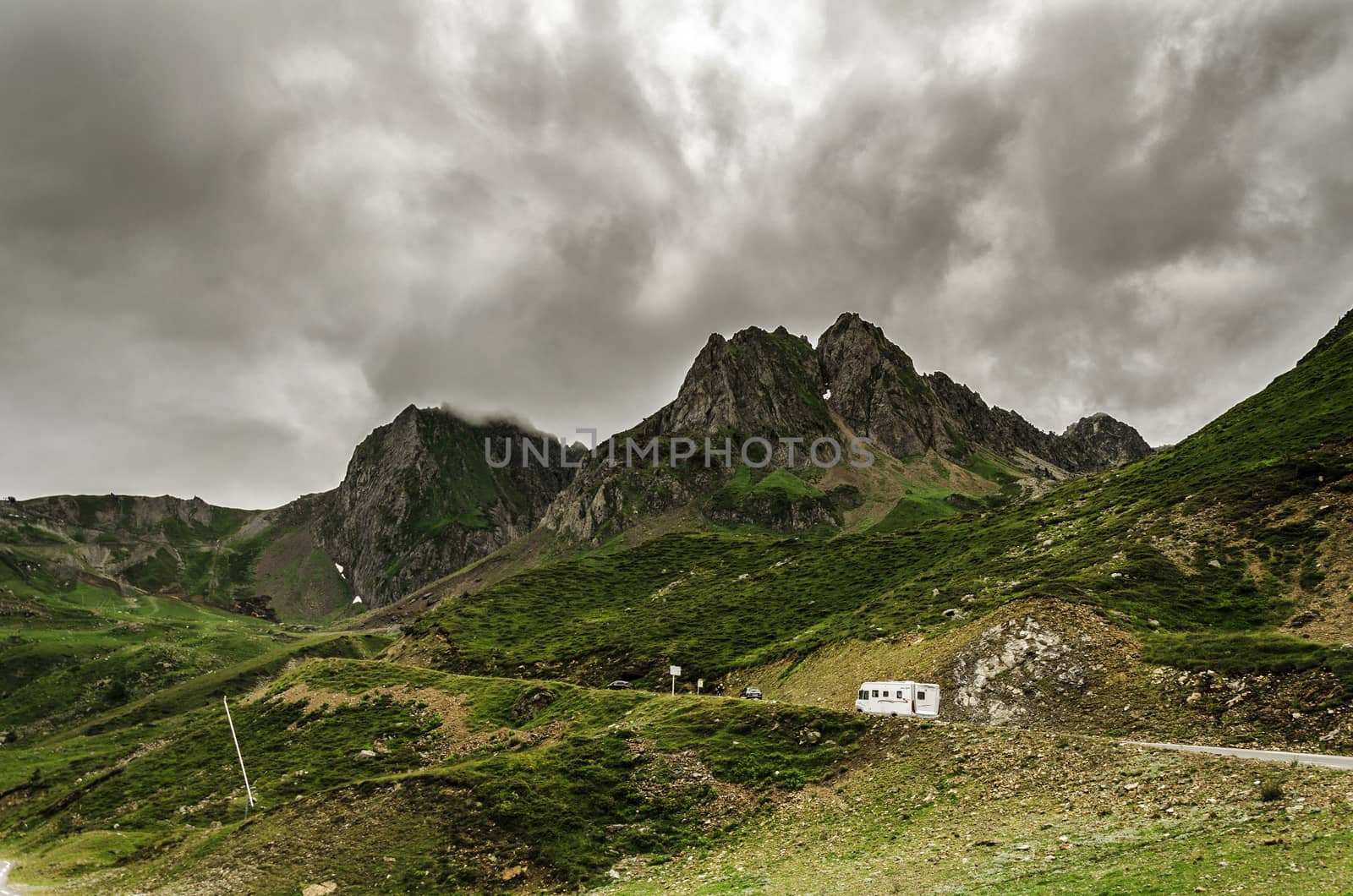 Amazing landscape at the Pyrenees mountains in Spain