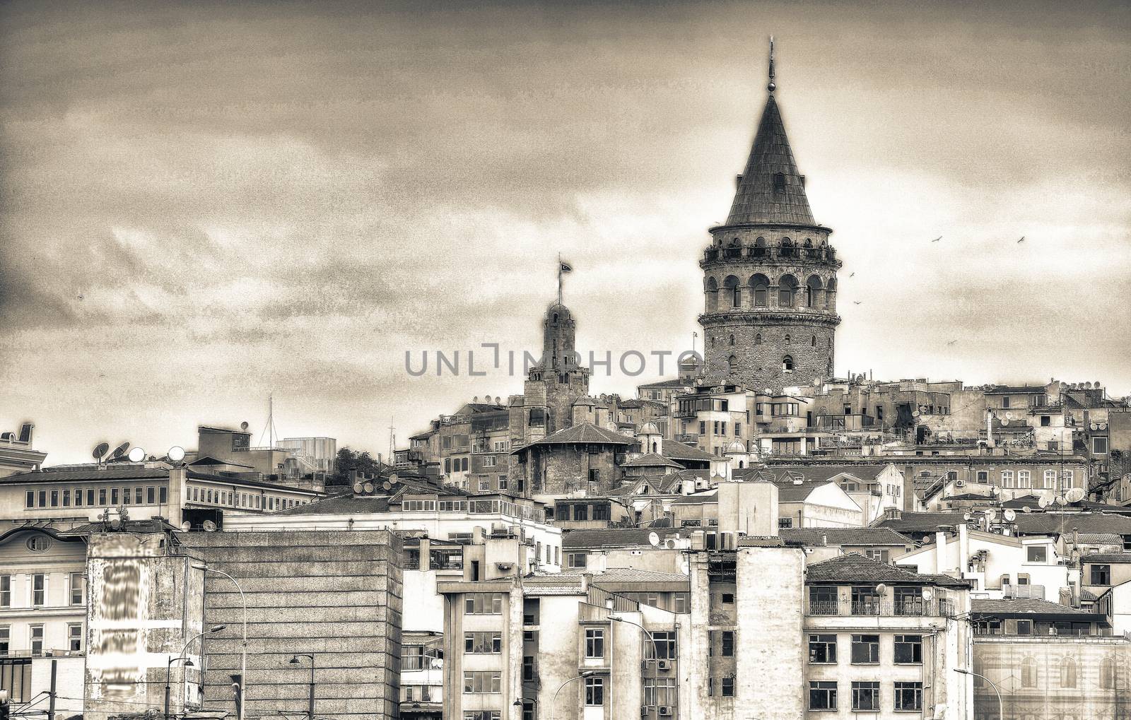 The Galata Tower in Beyoglu district, Istanbul.