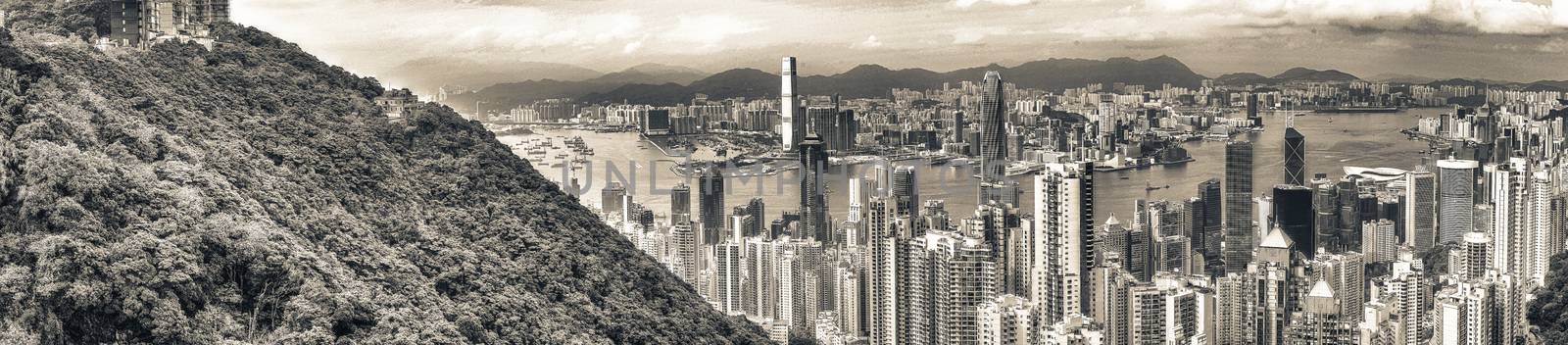 HONG KONG - MAY 10, 2014: Hong Kong cityscape, aerial view. The by jovannig