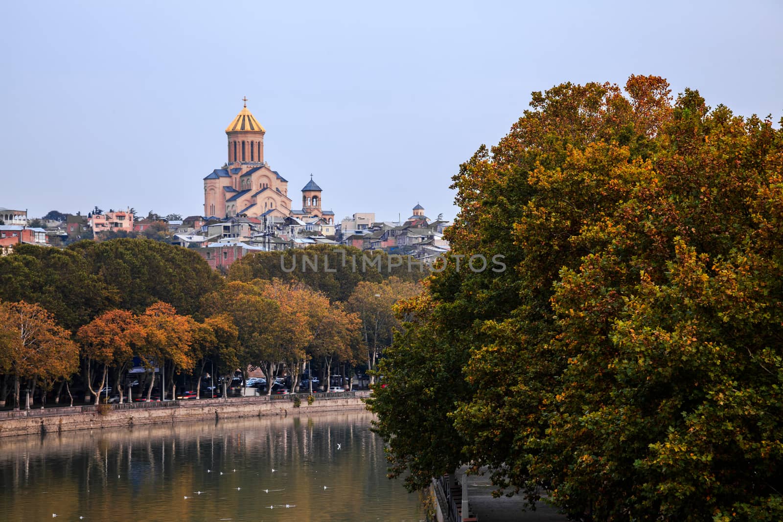 View of Sameba Cathedral in Tbilisi, Georgia