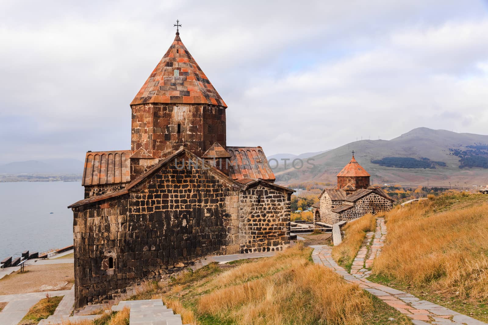 Sevanavank Monastery located on the shore of Lake Sevan in Gegharkunix Province, Armenia