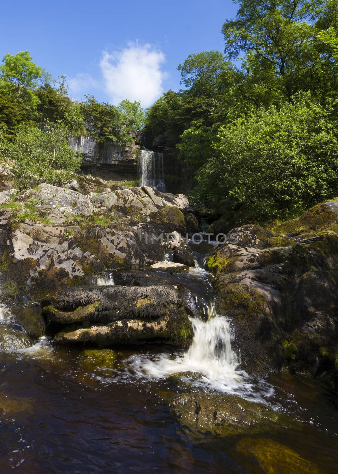 Waterfall in the Idyllic Yorkshire dales UK