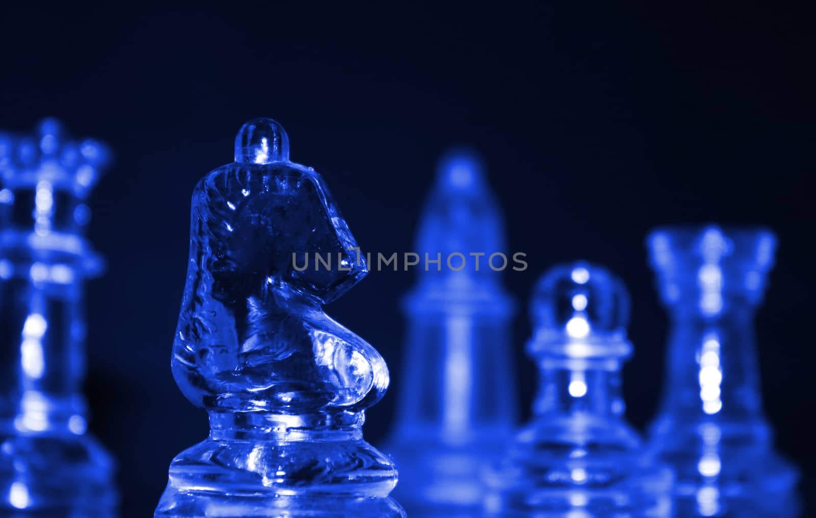 Chess set Blue tint
