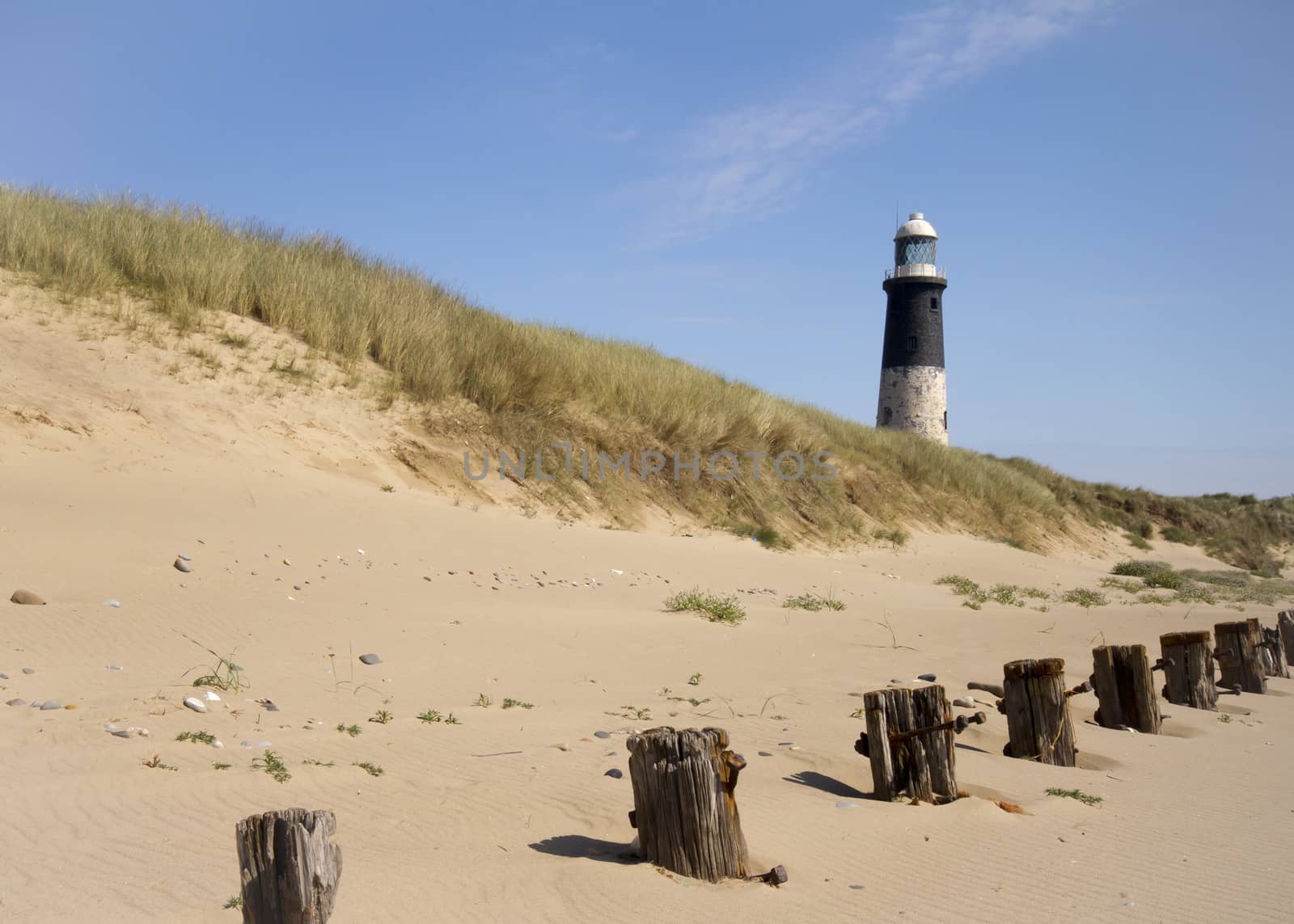 Lighthouse at Spurn Point in yorkshire England