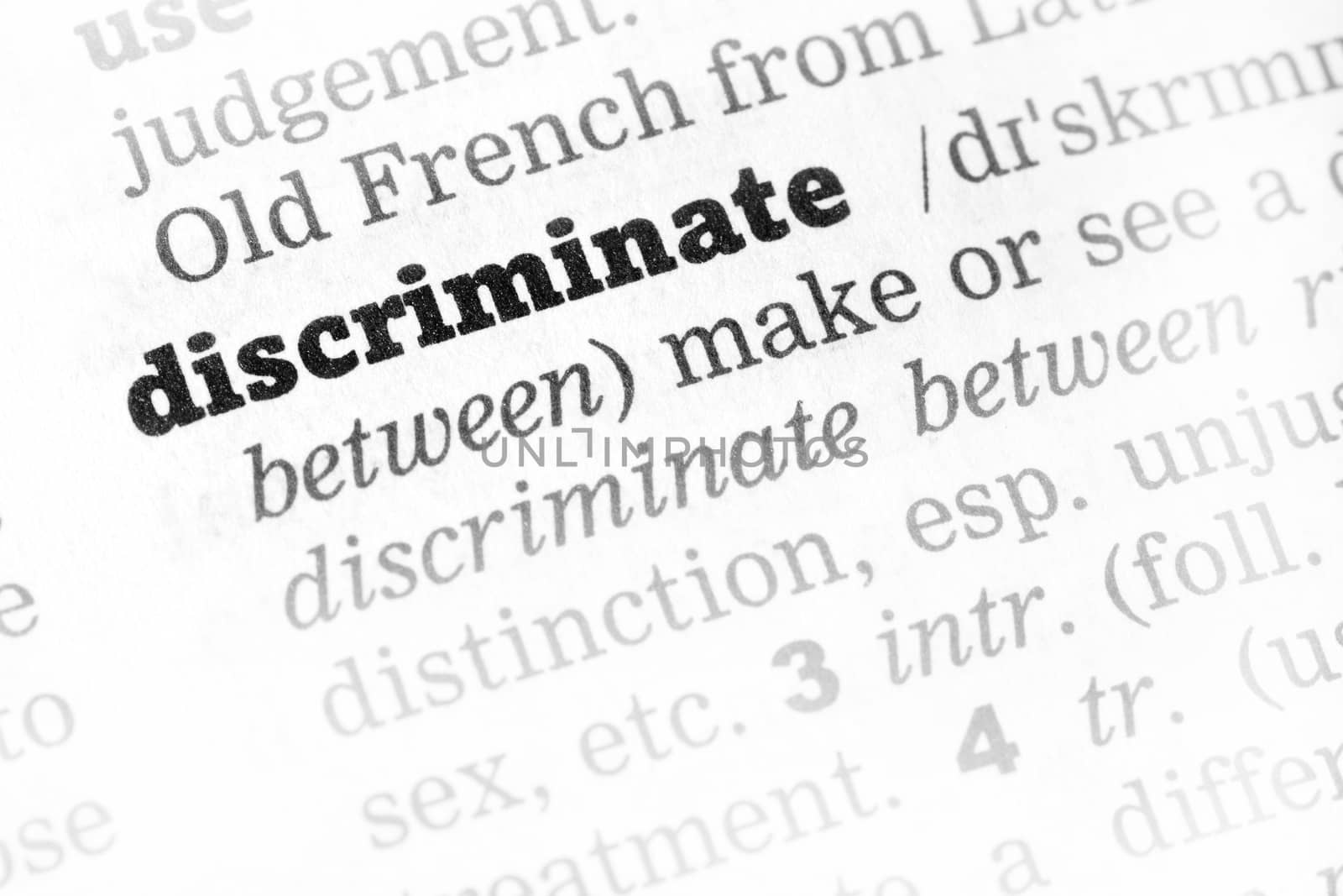 Discriminate  Dictionary Definition single word with soft focus