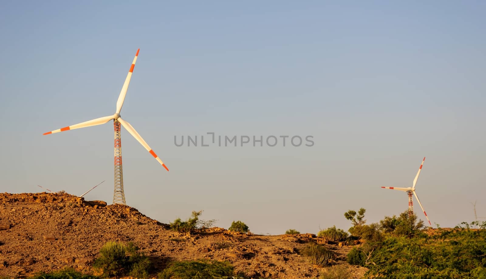 Electricity generating windmills in Indian Thar desert