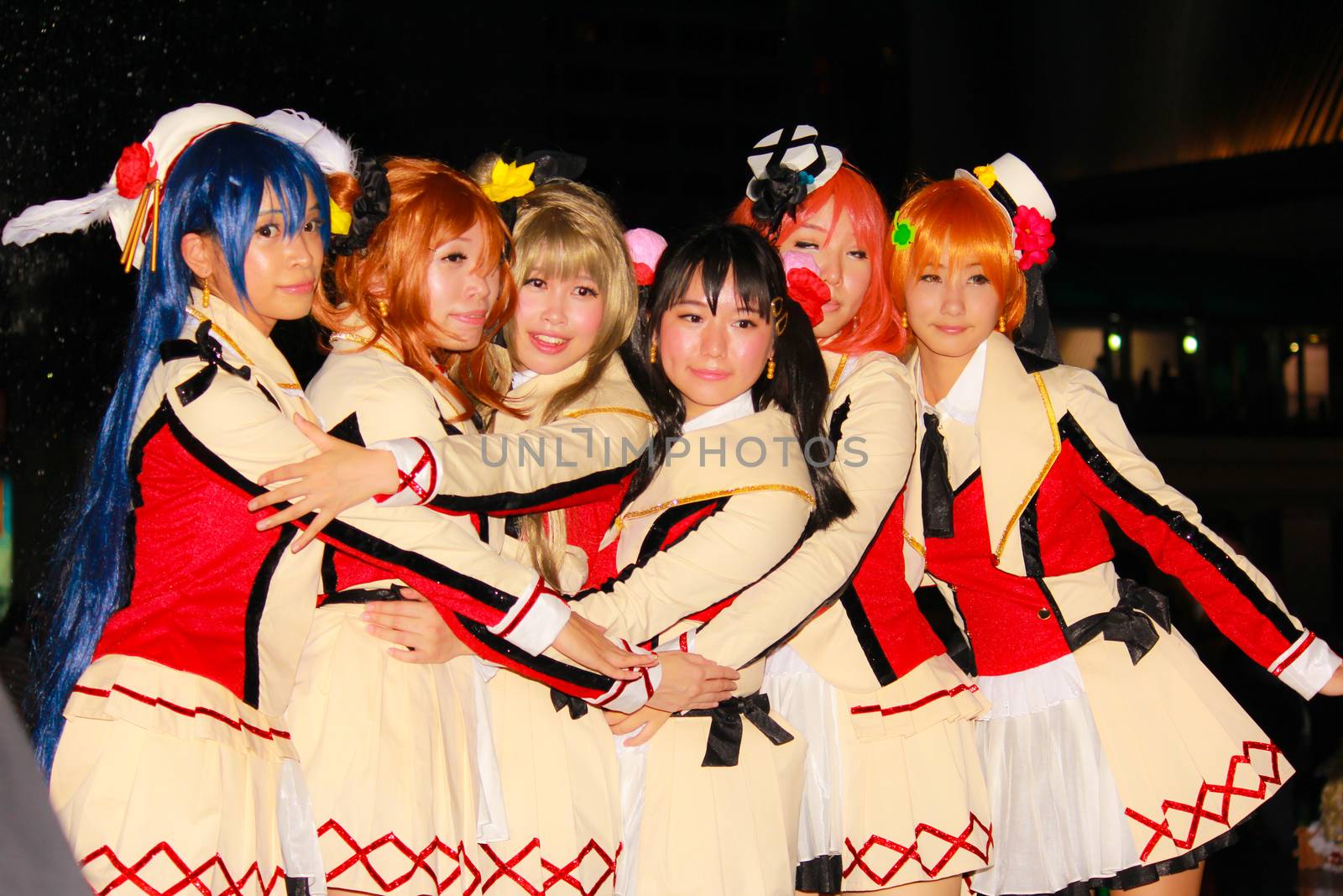 Bangkok - Aug 31: An unidentified Japanese anime cosplay pose  on August 31, 2014 at Central World, Bangkok, Thailand.