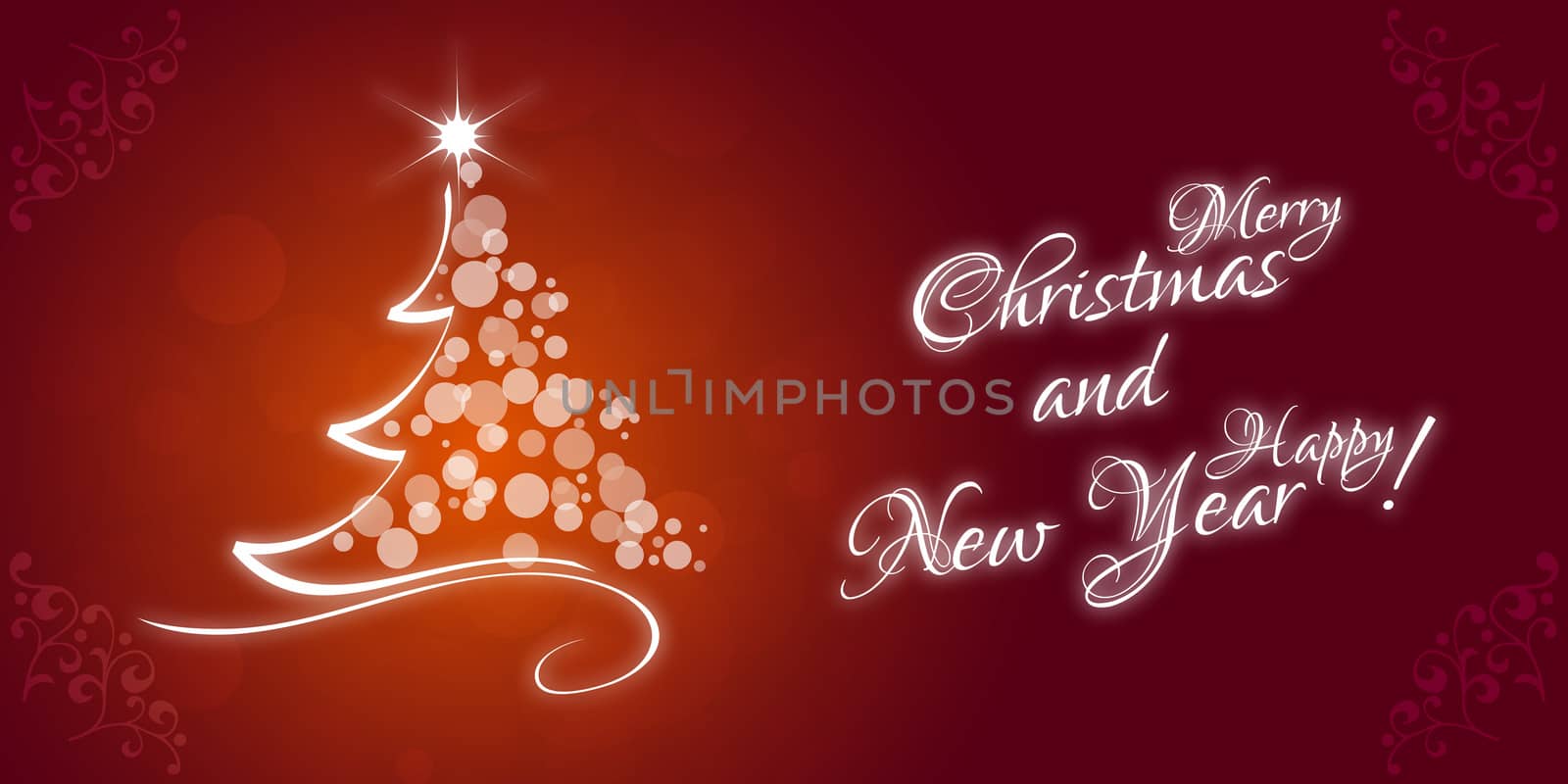 Christmas Greeting Card with Christmas Tree