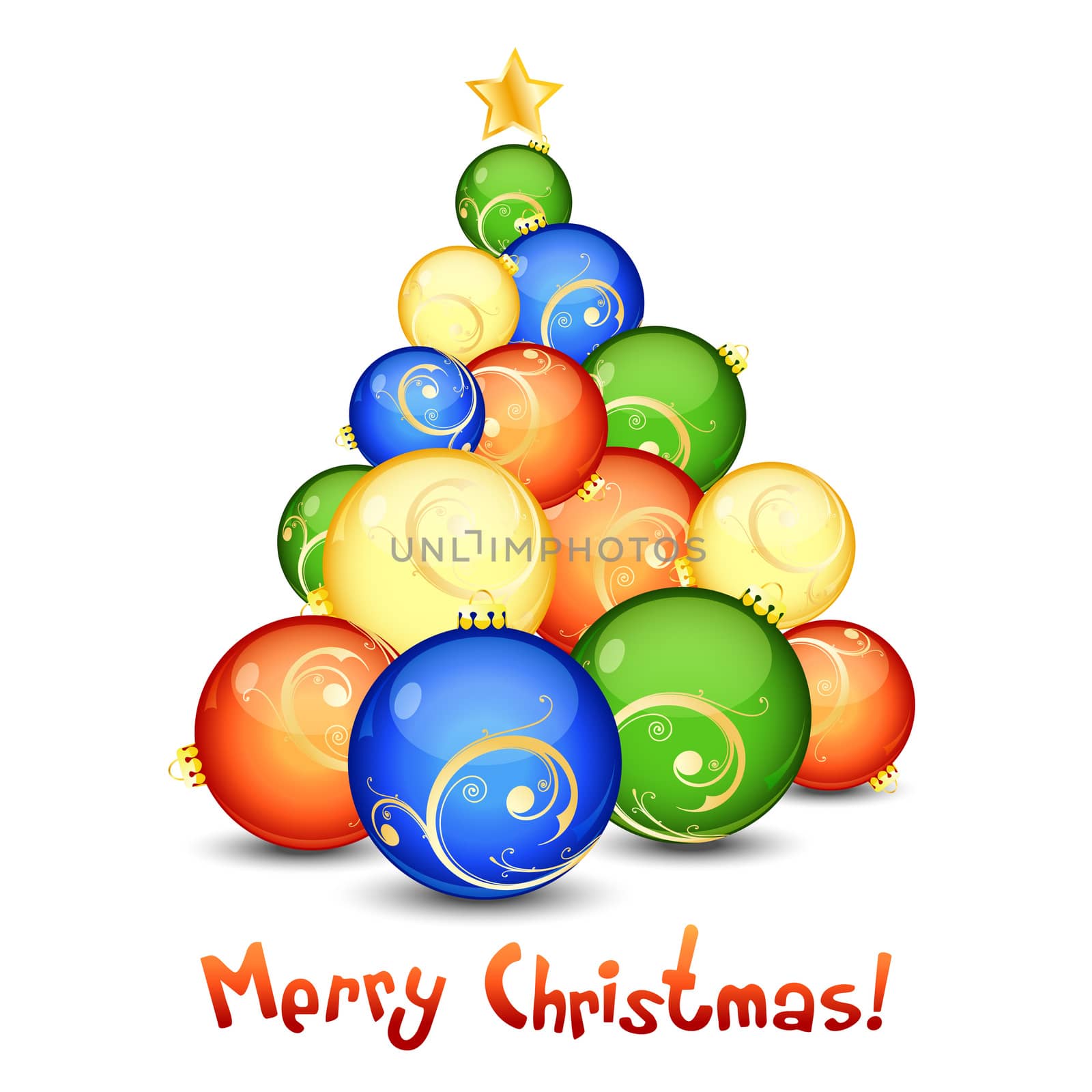 Merry Christmas Greeting Card by WaD