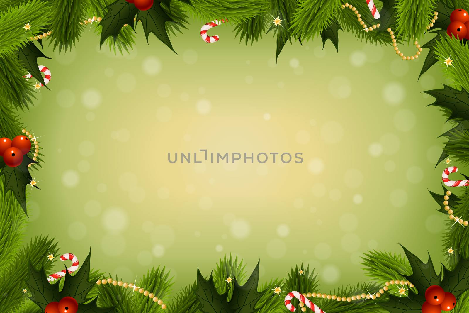 Christmas Card Background with Decorations
