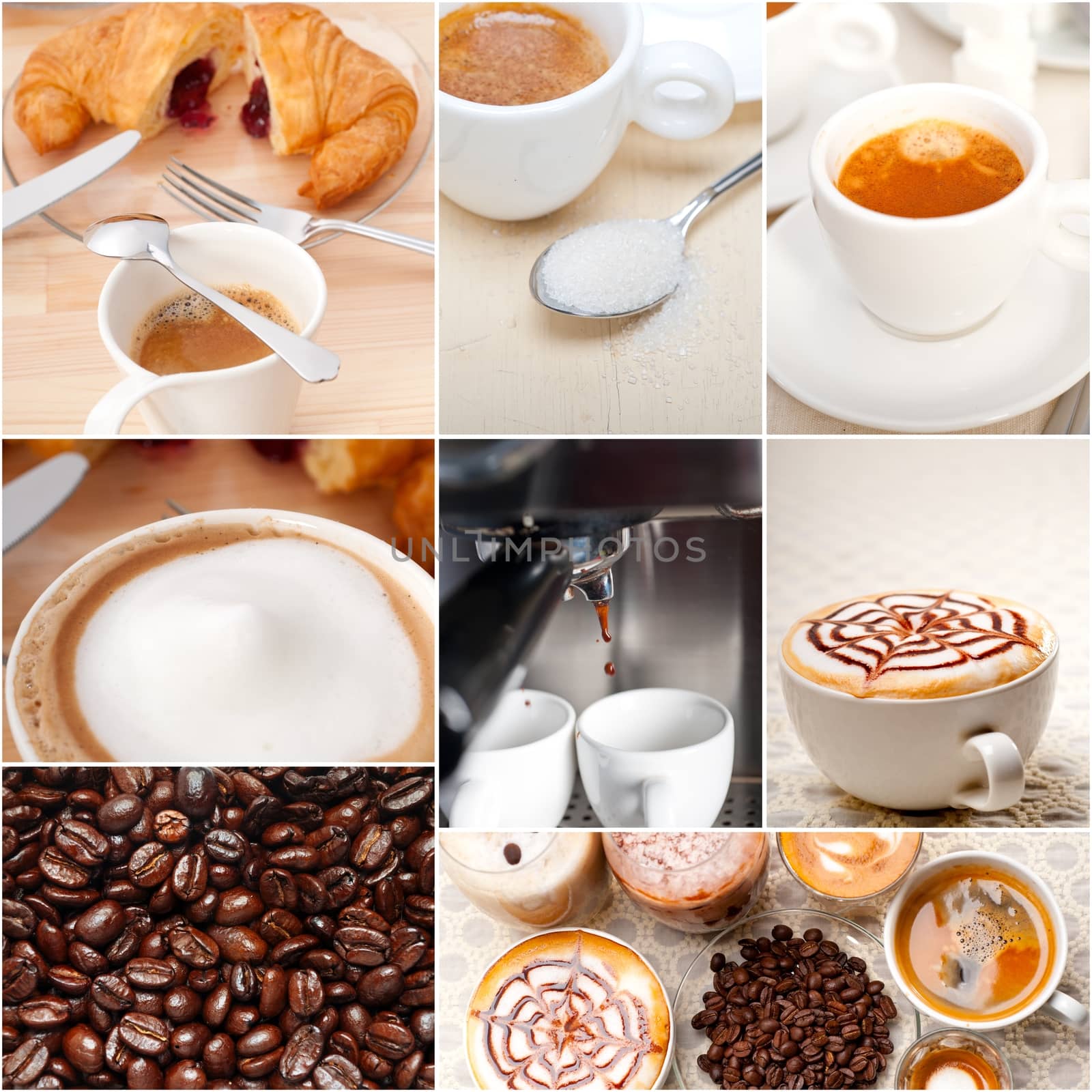 selection of different coffee type on collage composition  by keko64