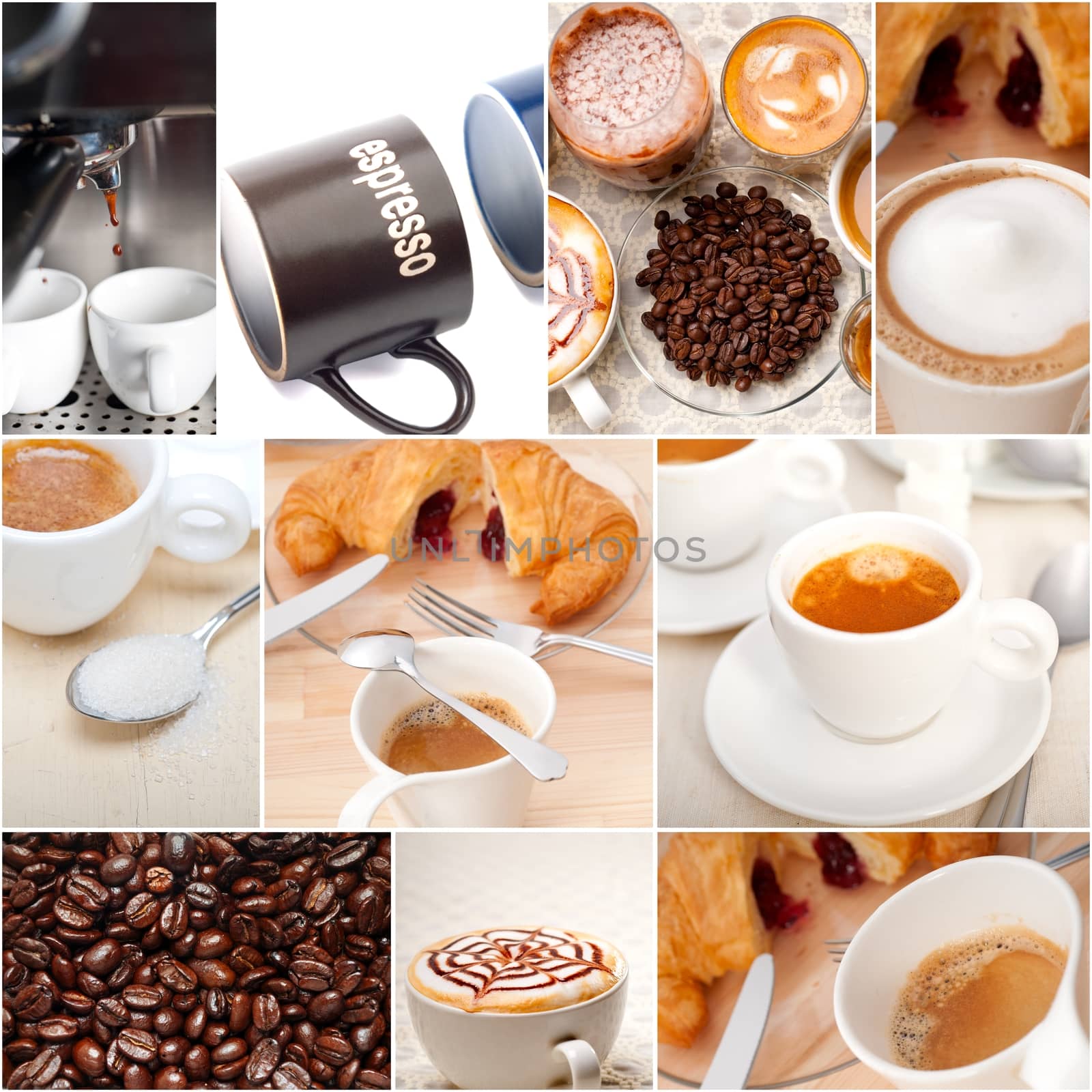 selection of different coffee type on collage composition  by keko64