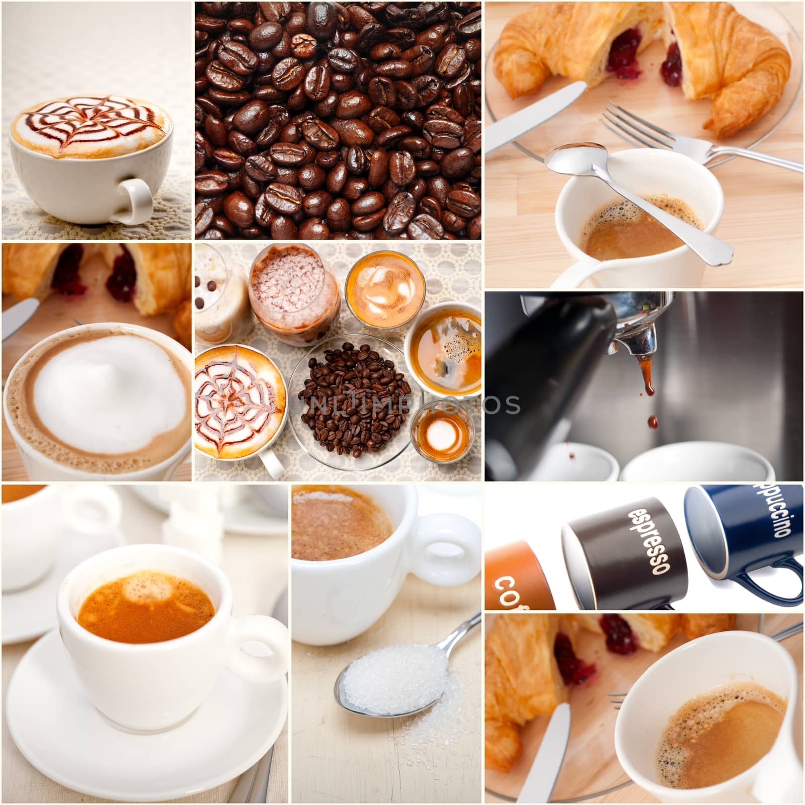 selection of different coffee type on collage composition  by keko64