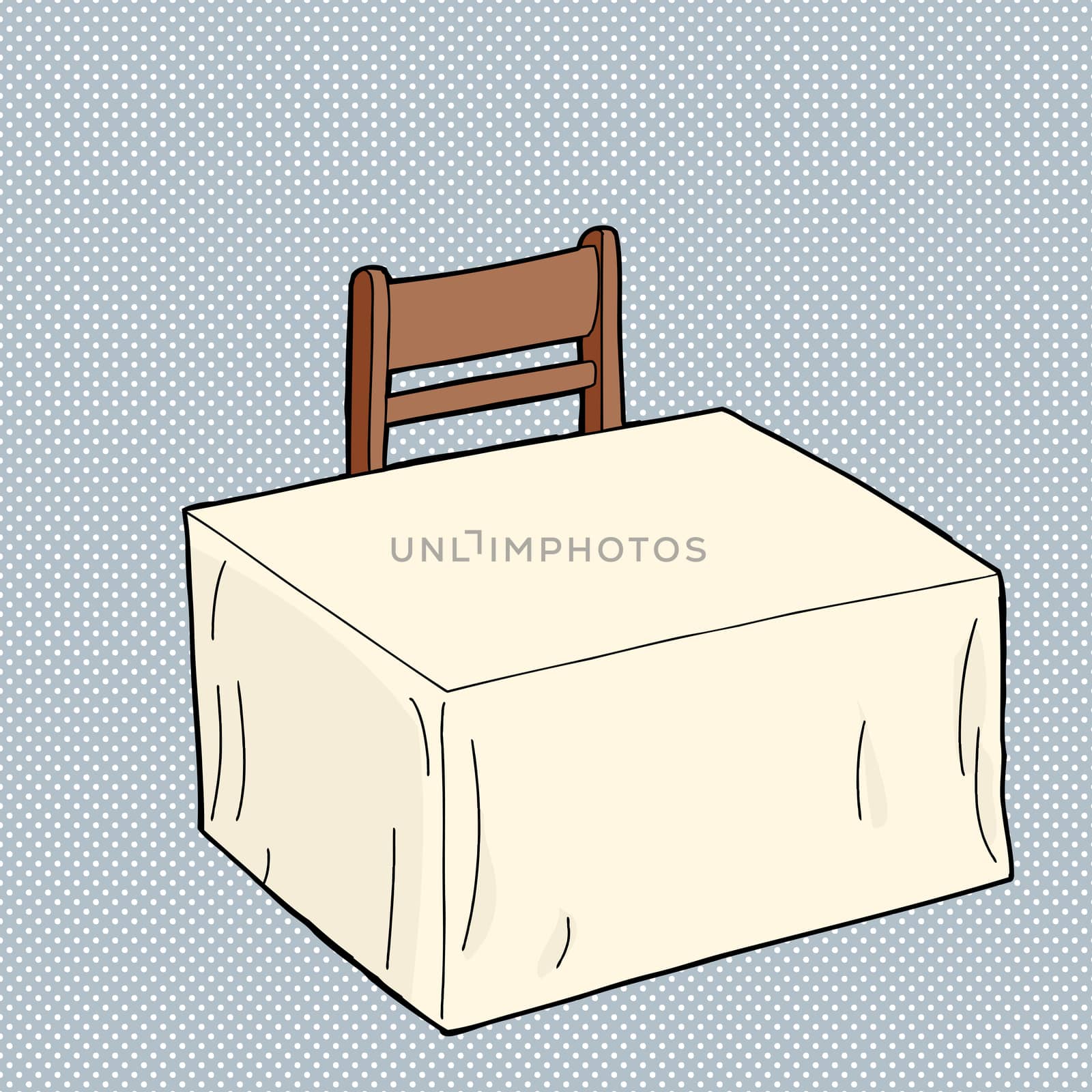 Empty Table with Chair by TheBlackRhino