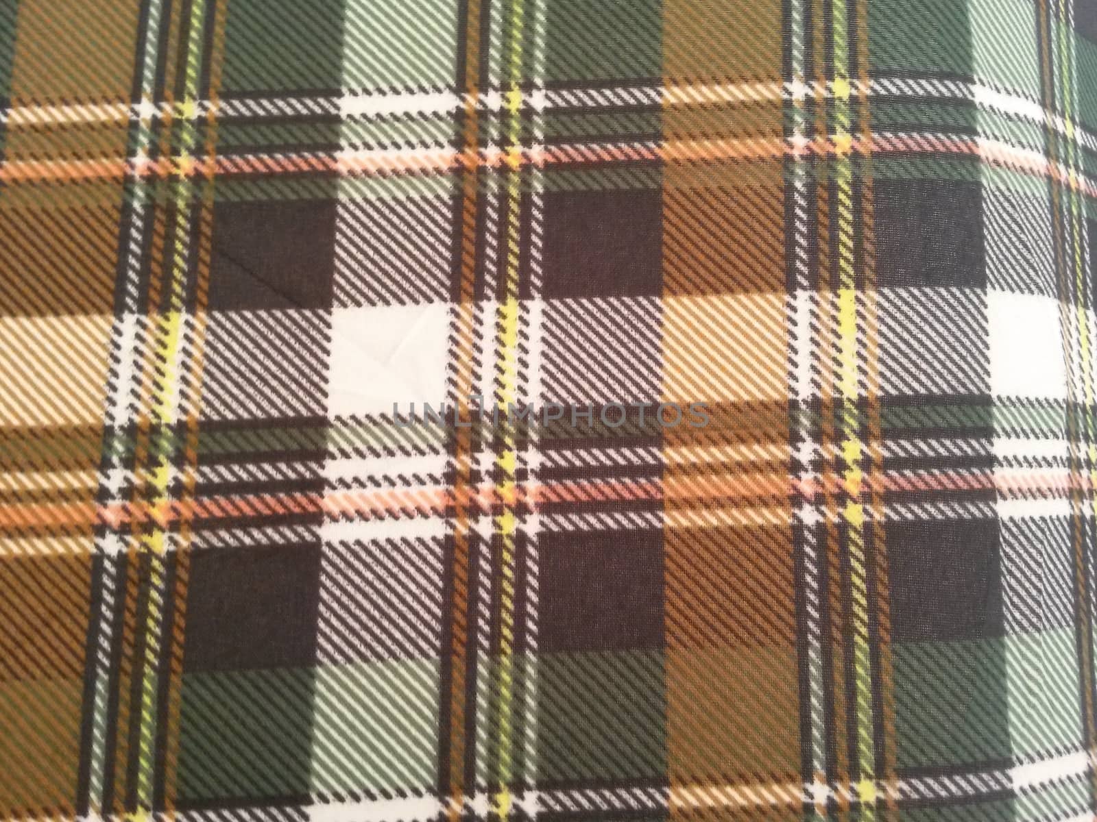 brown and orange tartan cotton fabric