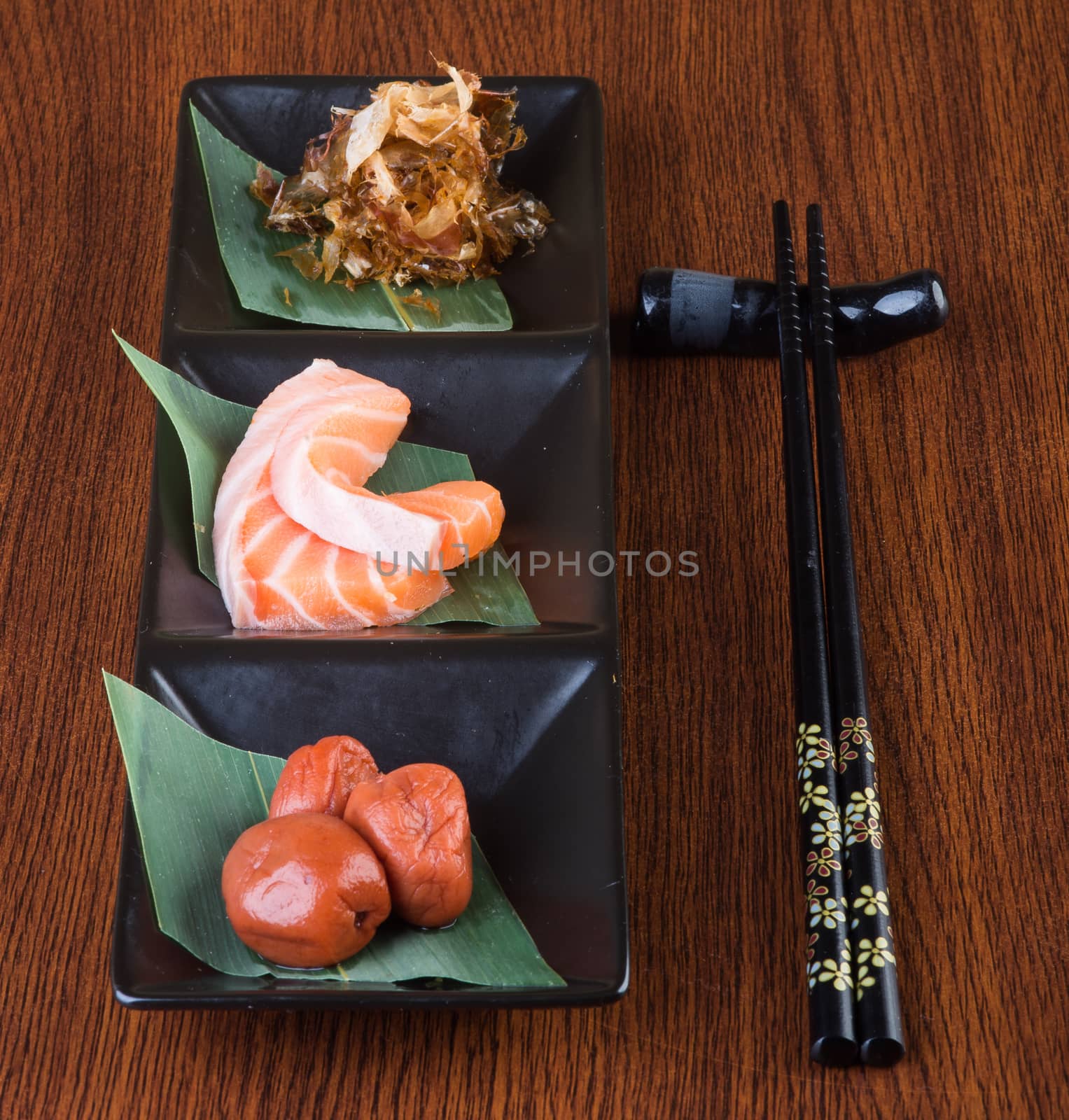 japanese cuisine. sashimi on background