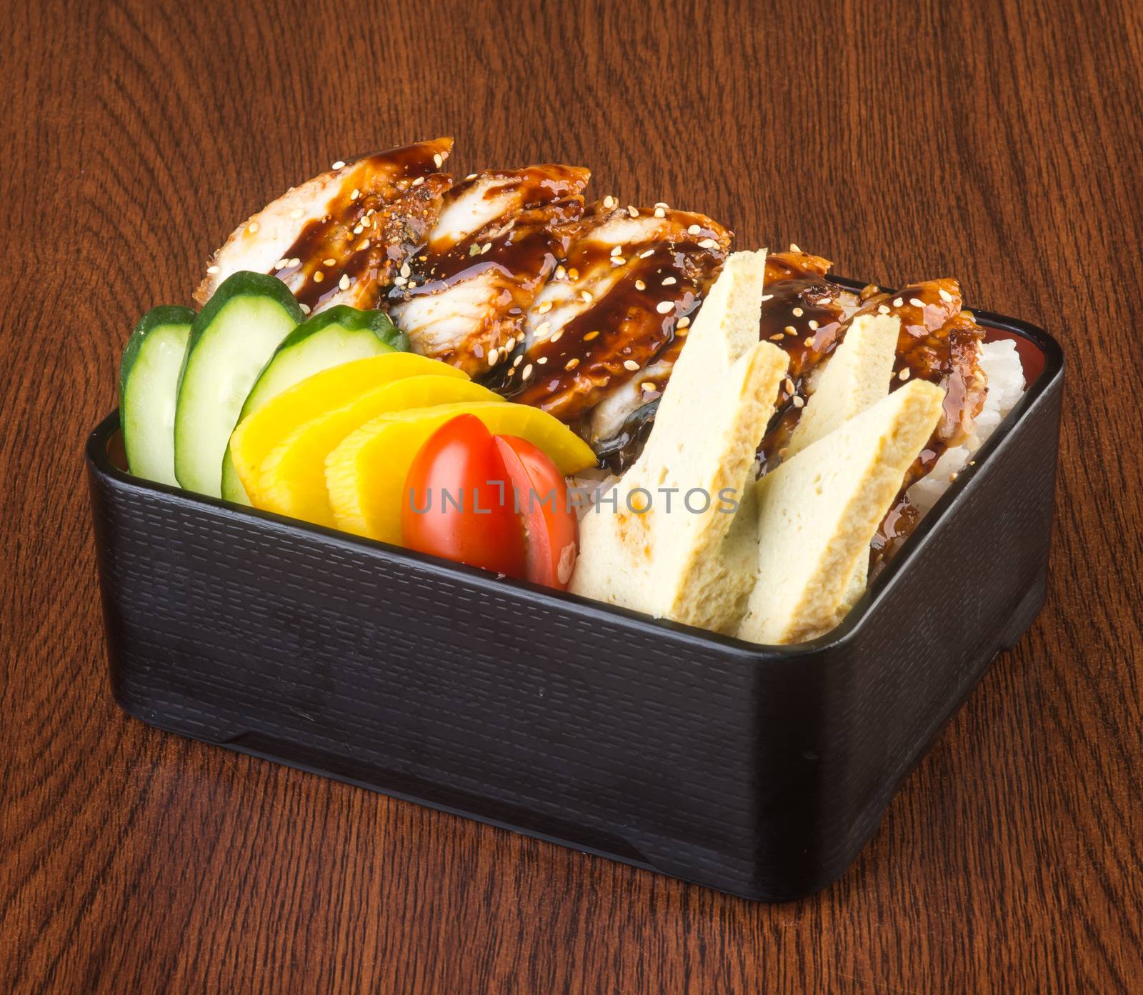 japanese cuisine. unagi or eel on background