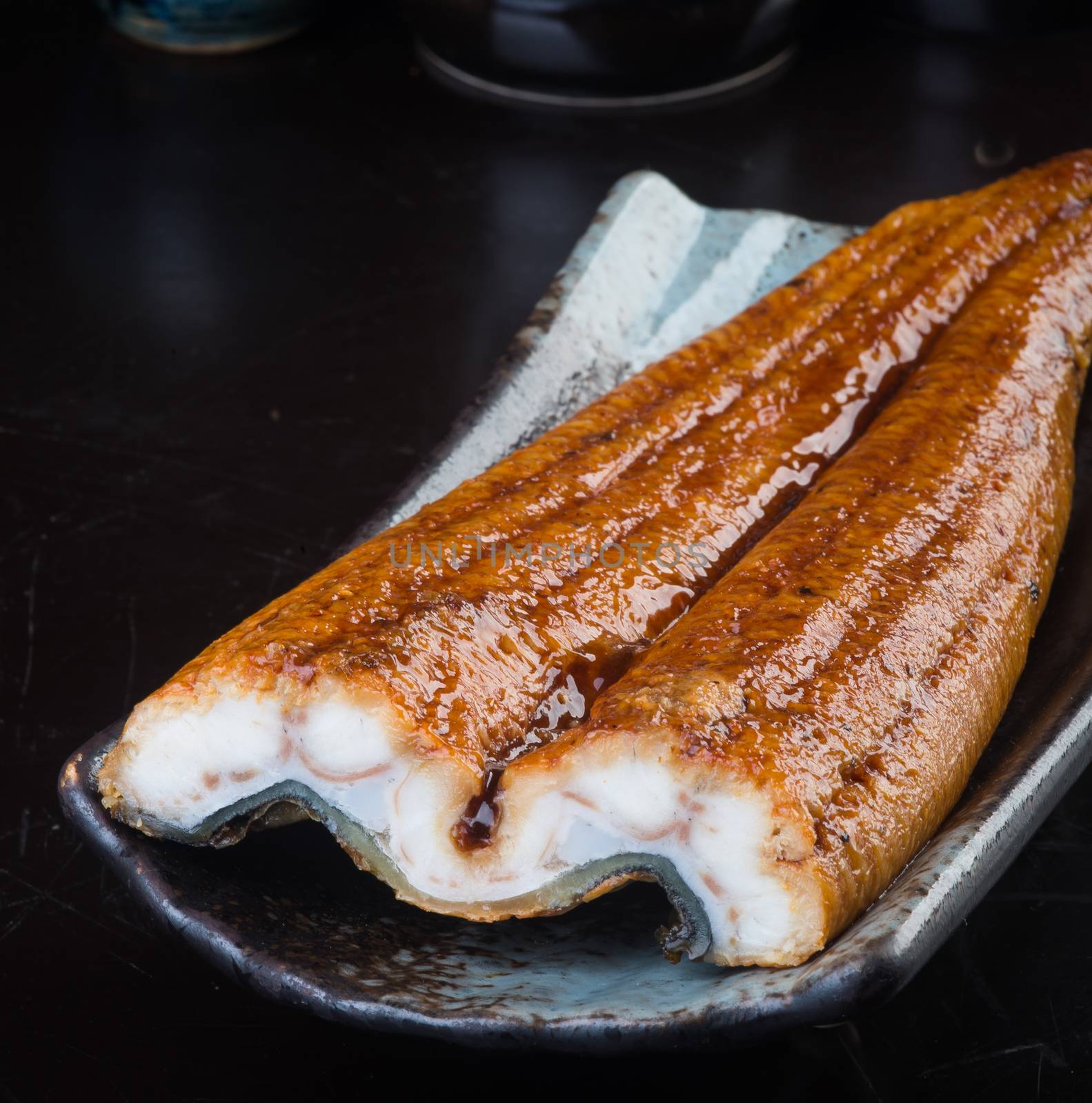 japanese cuisine. unagi or eel on background