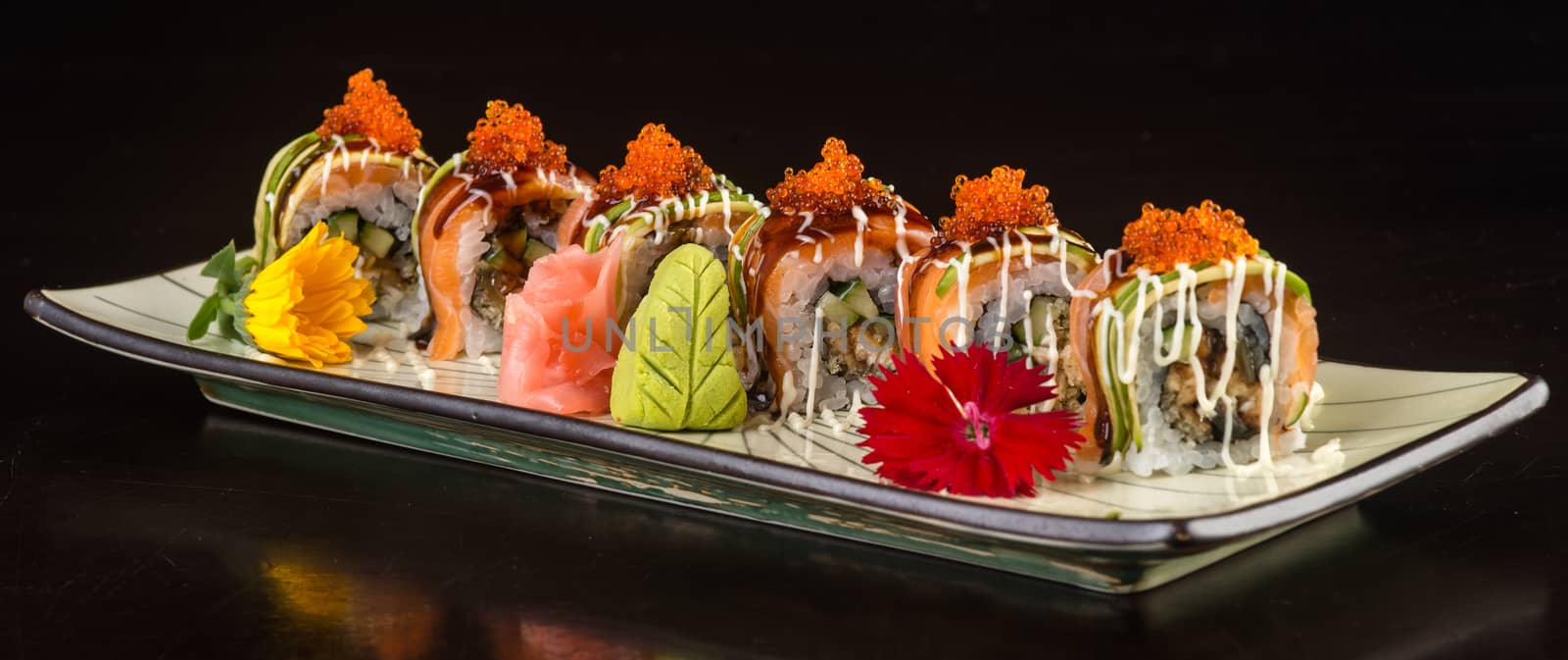 japanese cuisine. sushi on background