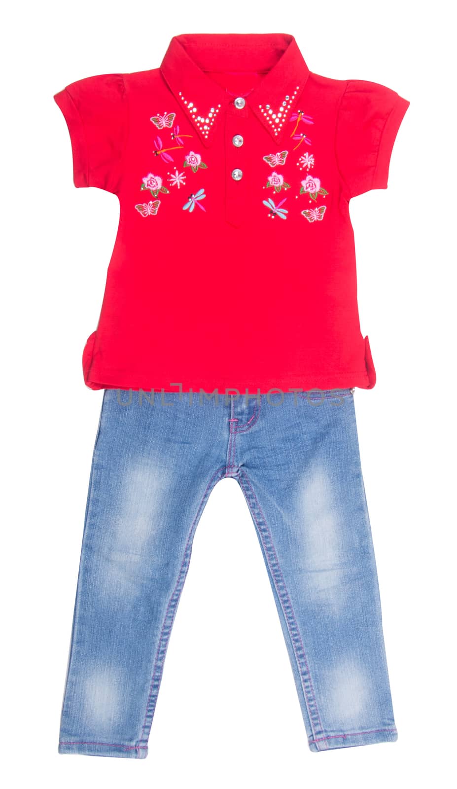 shirt. Children's wear "girl" on background