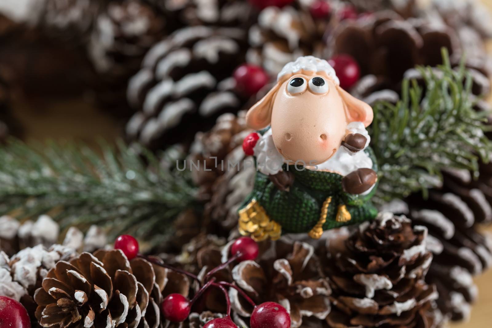 Christmas and New Year decoration. Selective focus. Creative background