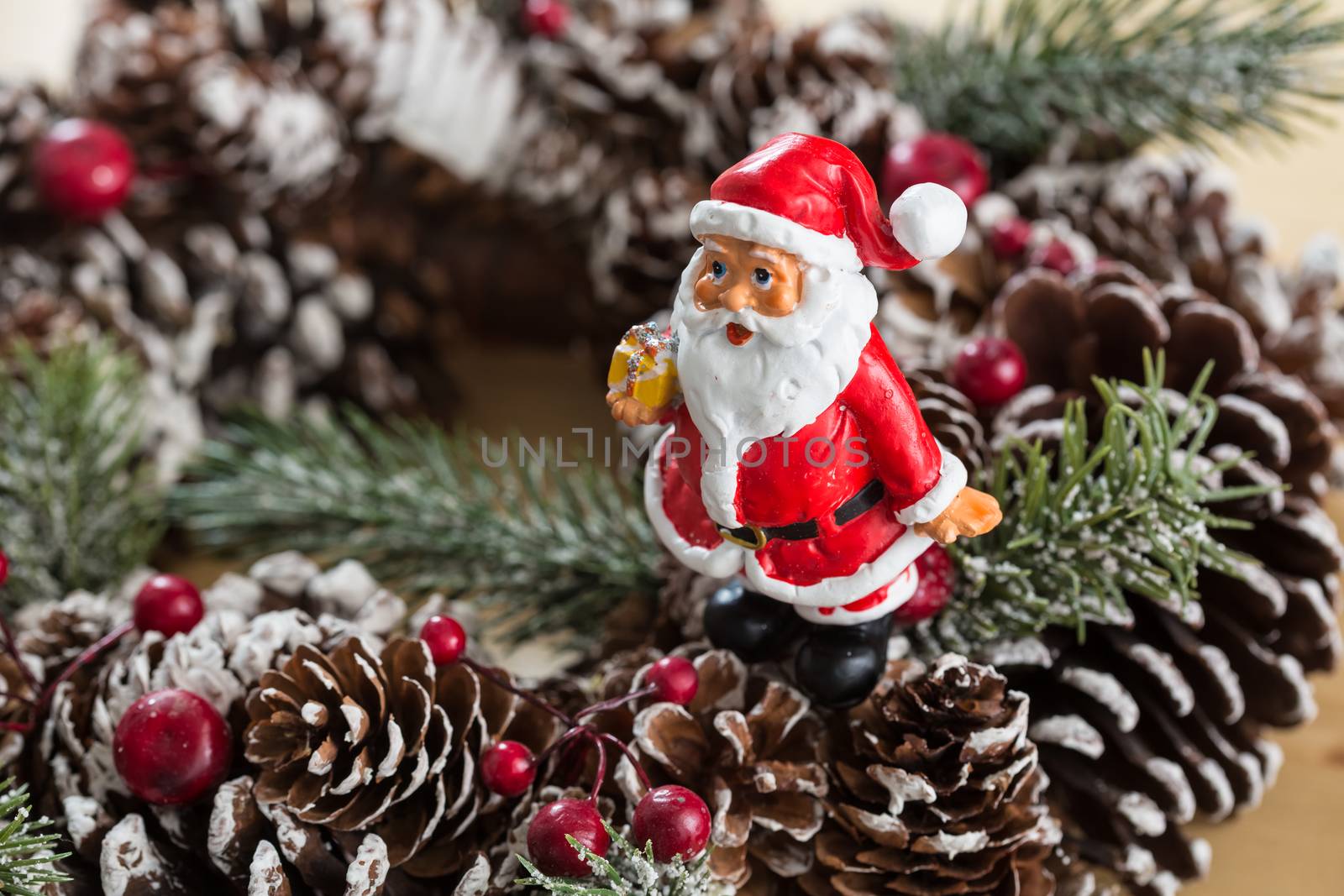 Christmas and New Year decoration. Selective focus. Creative background