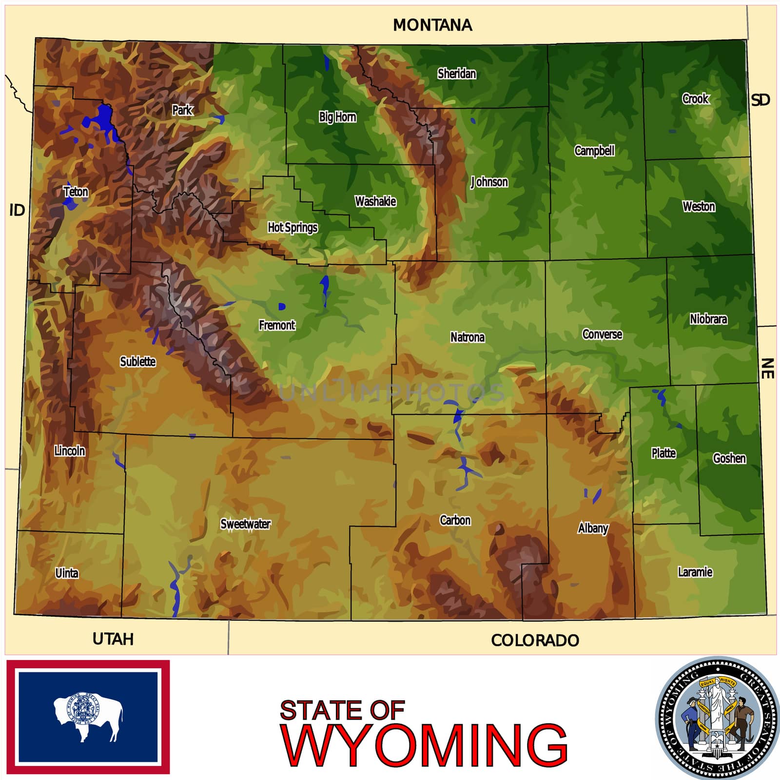 Wyoming Counties map by JRTBurr