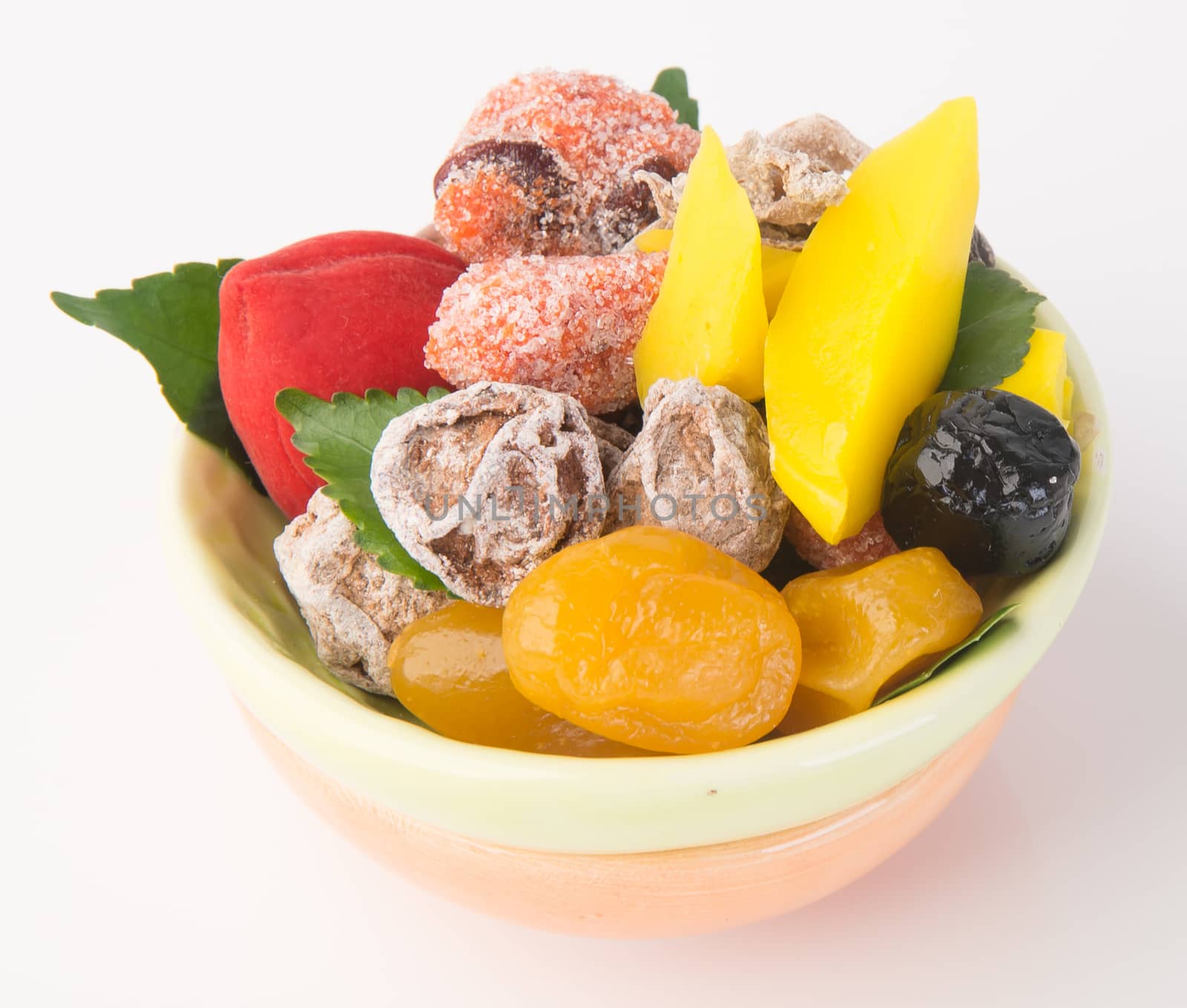 preserved fruits & Dried fruits. Food Snack on Background