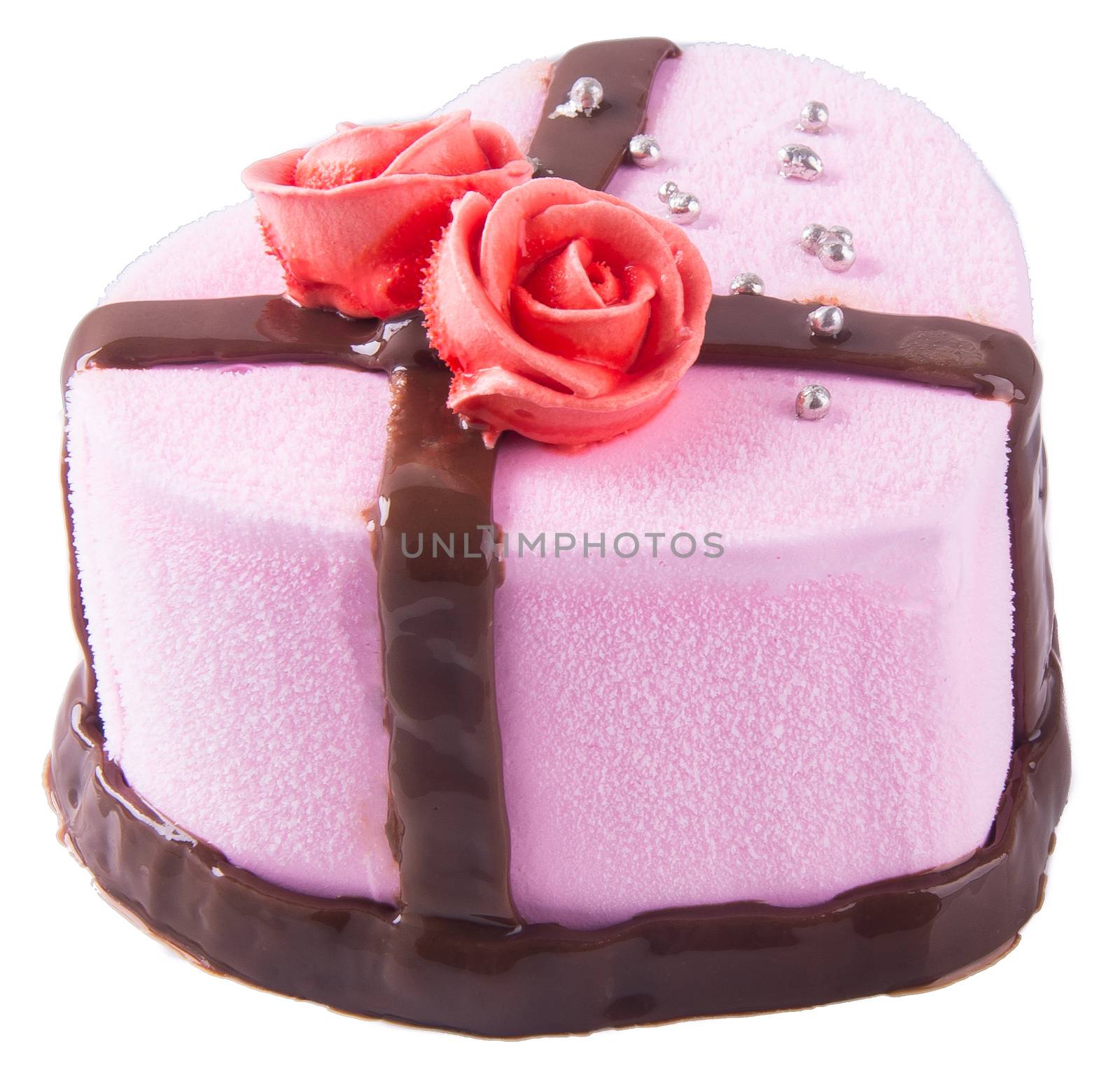 cake, strawberry Ice-cream cake on background