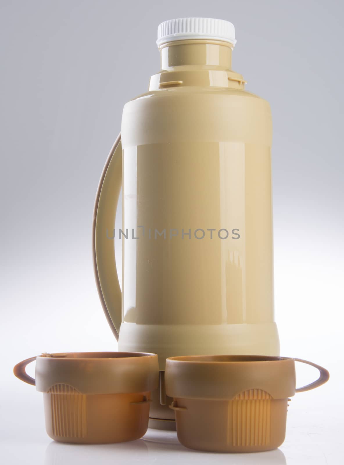 Thermo flask. Thermo flask on the background