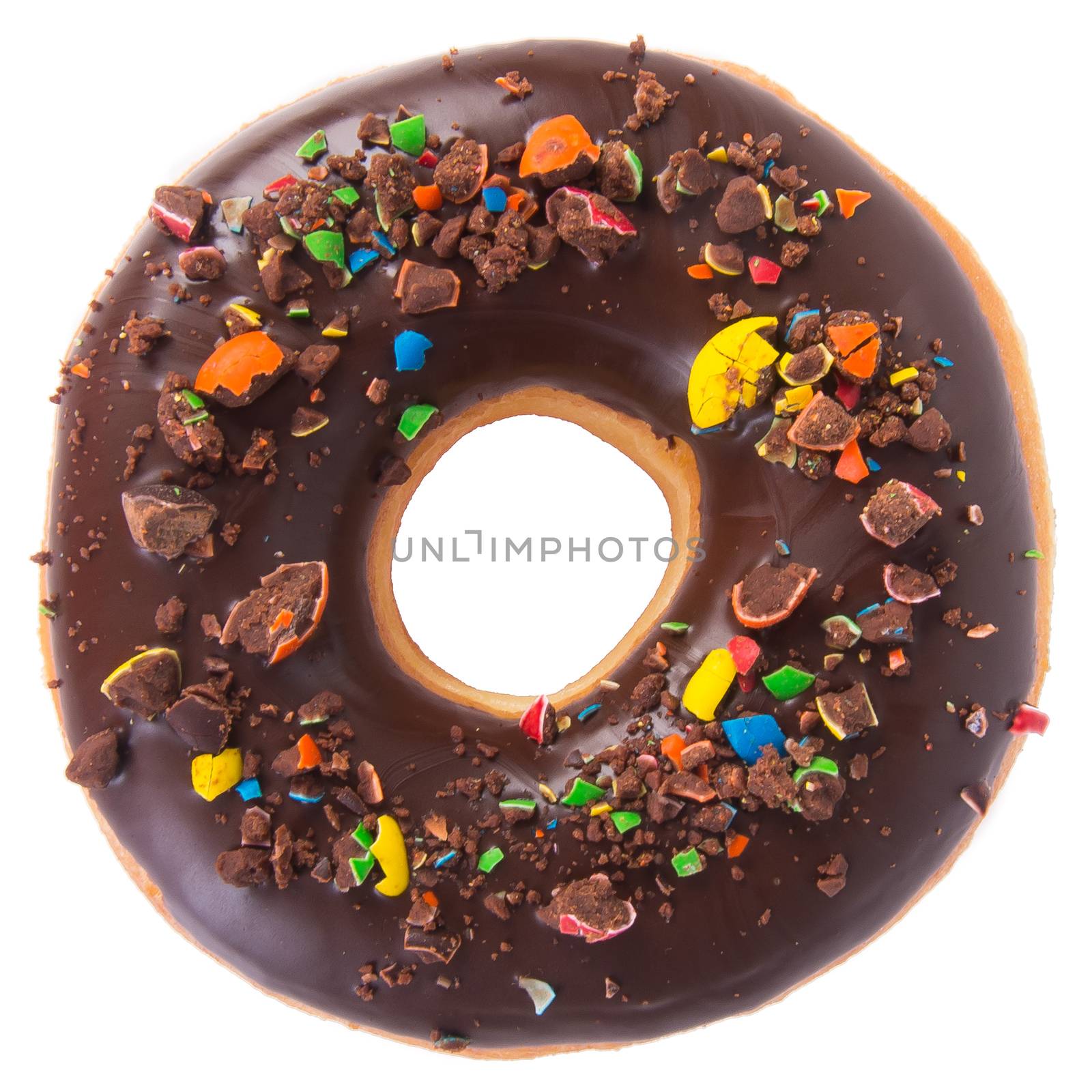 chocolate donuts on a white background by heinteh