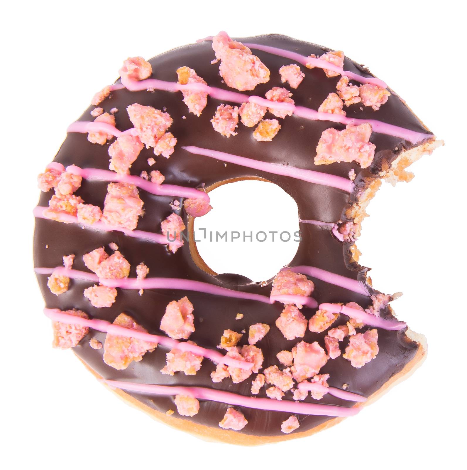 chocolate donuts on a white background by heinteh