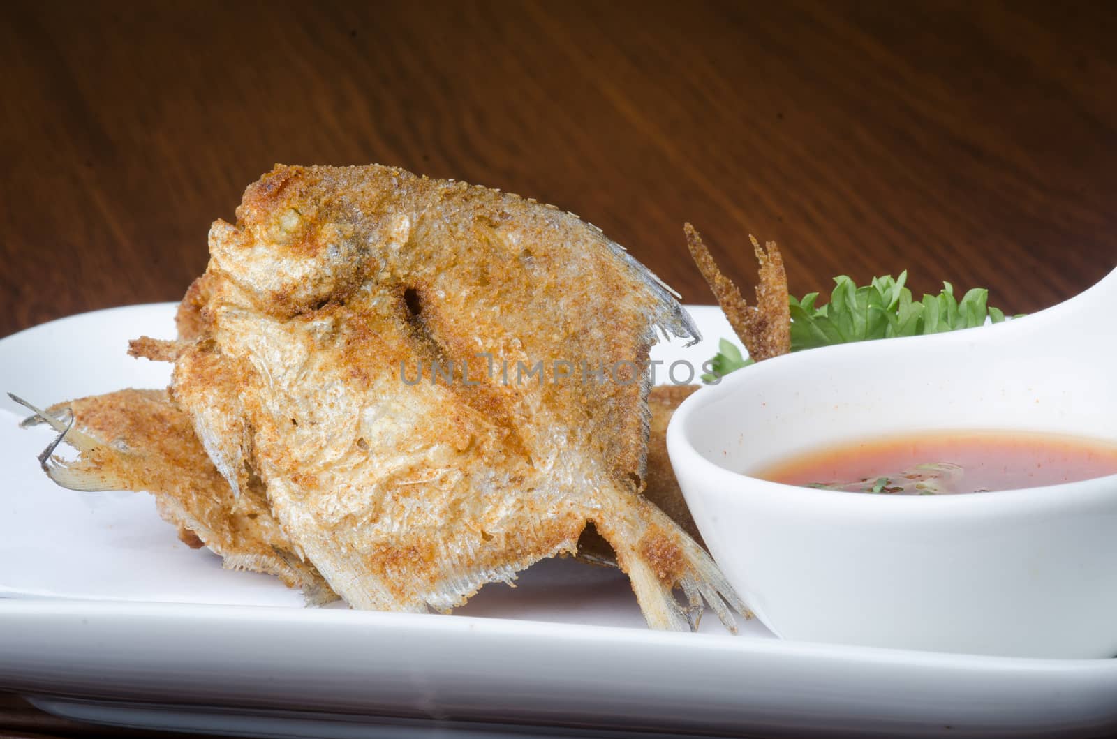 japanese cuisine. fried fish on background