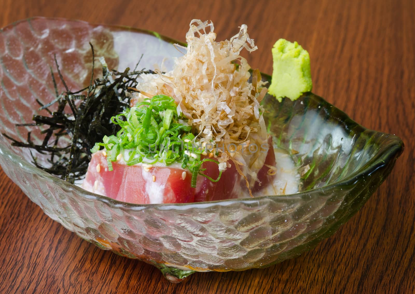 japanese cuisine. sashimi on the background by heinteh