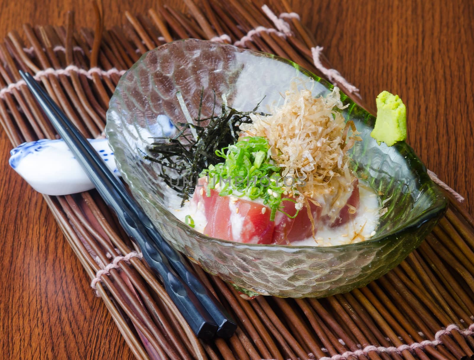 japanese cuisine. sashimi on background