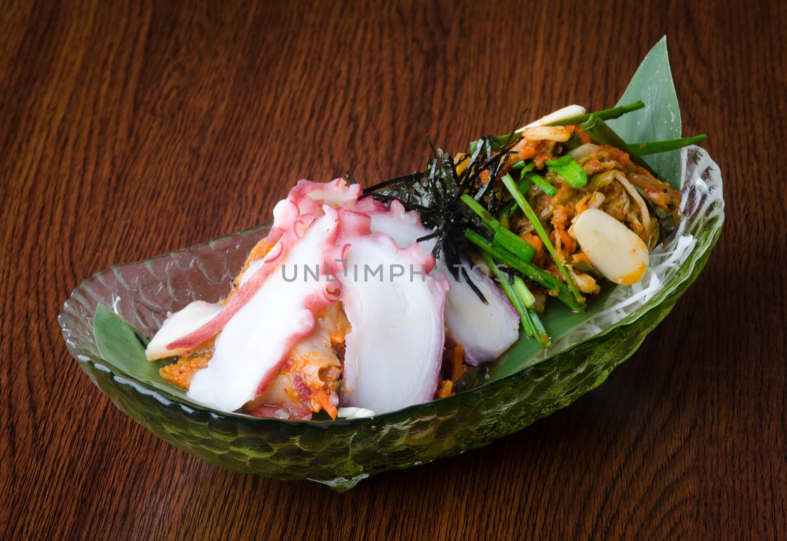 japanese cuisine. sashimi on the background by heinteh