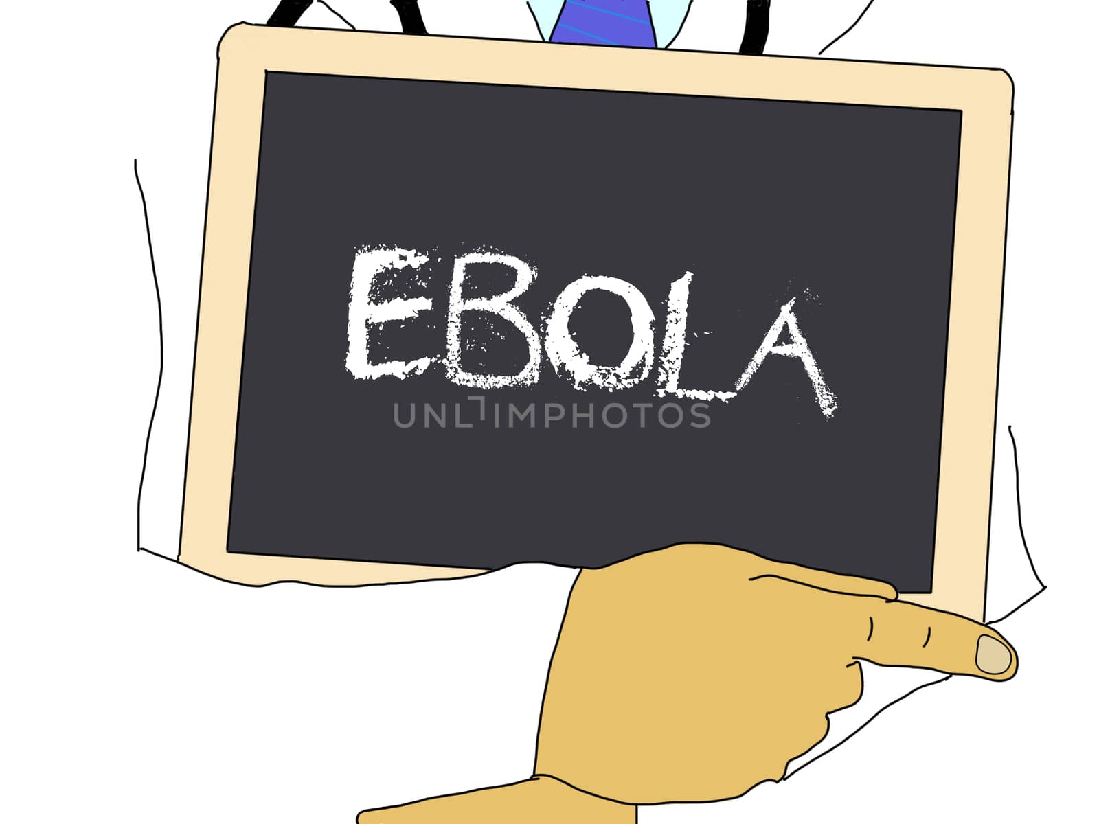 Illustration: Doctor shows information: Ebola