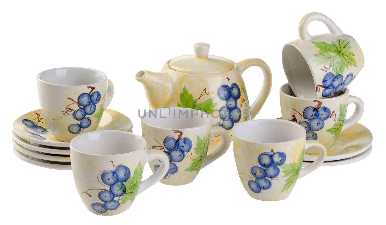 tea sets. tea sets on background