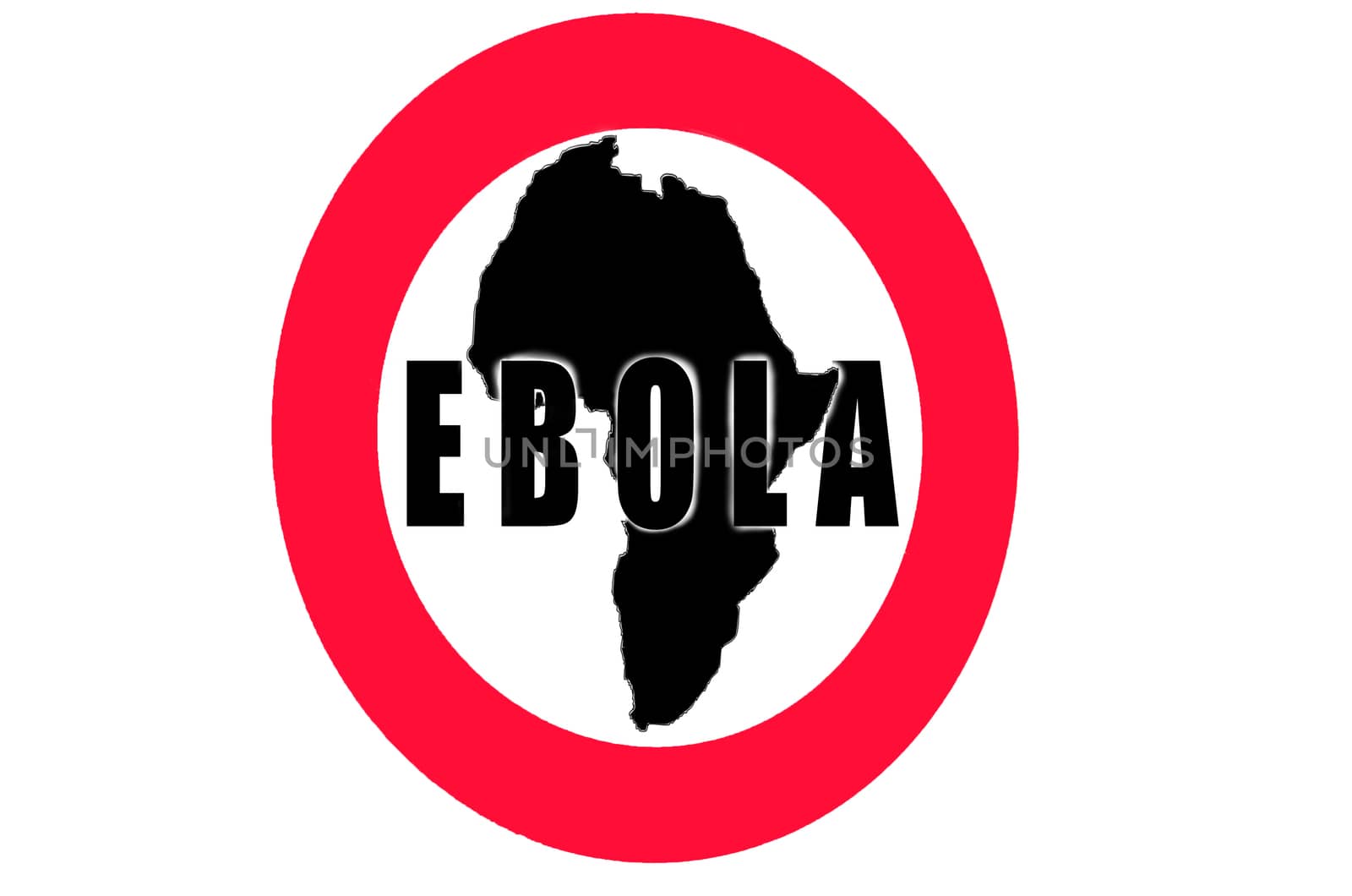 Round Warning Sign, Ebola outbreak in Africa.