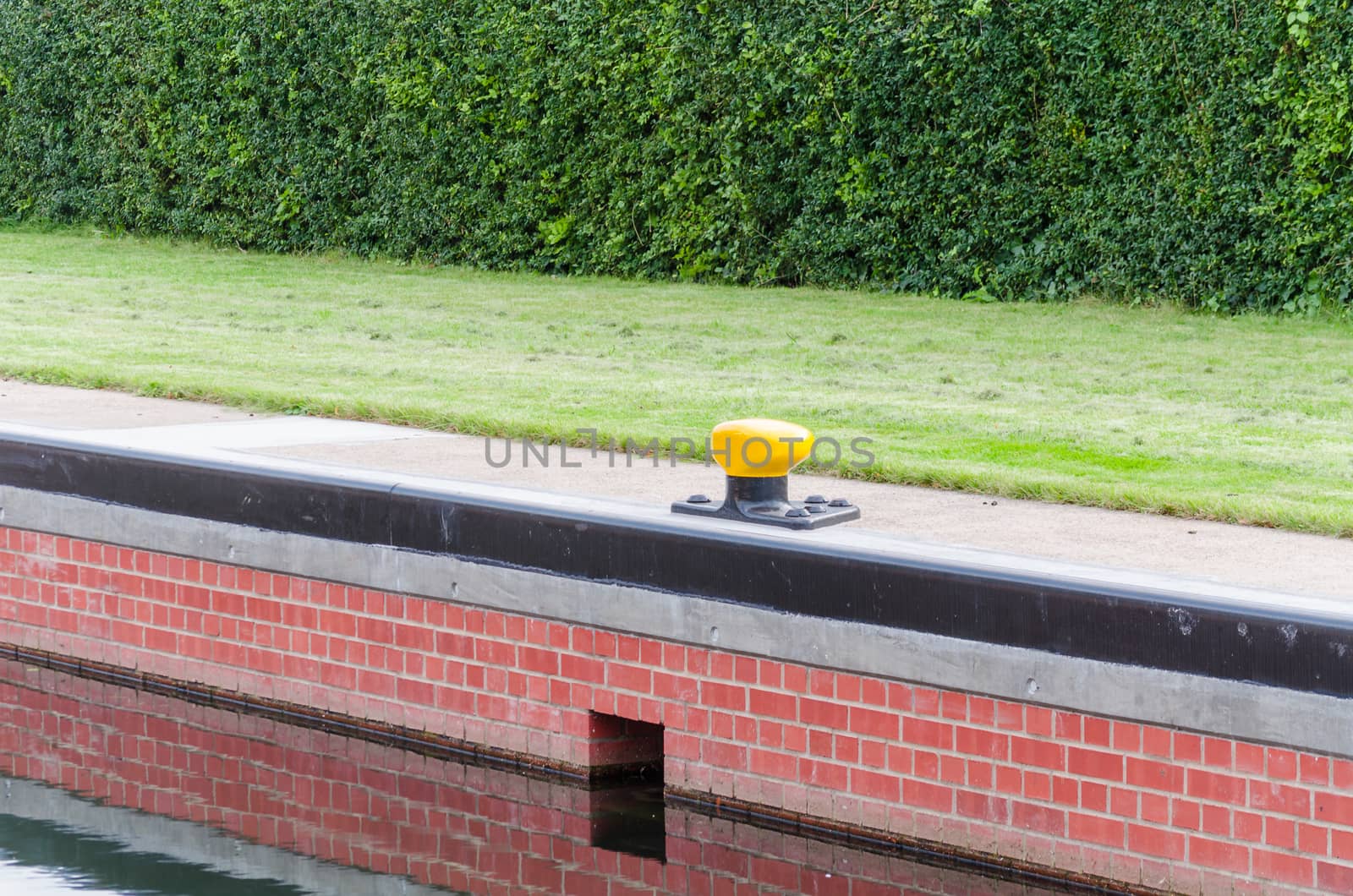 Masonry of a canal lock with Mooring for the ships.