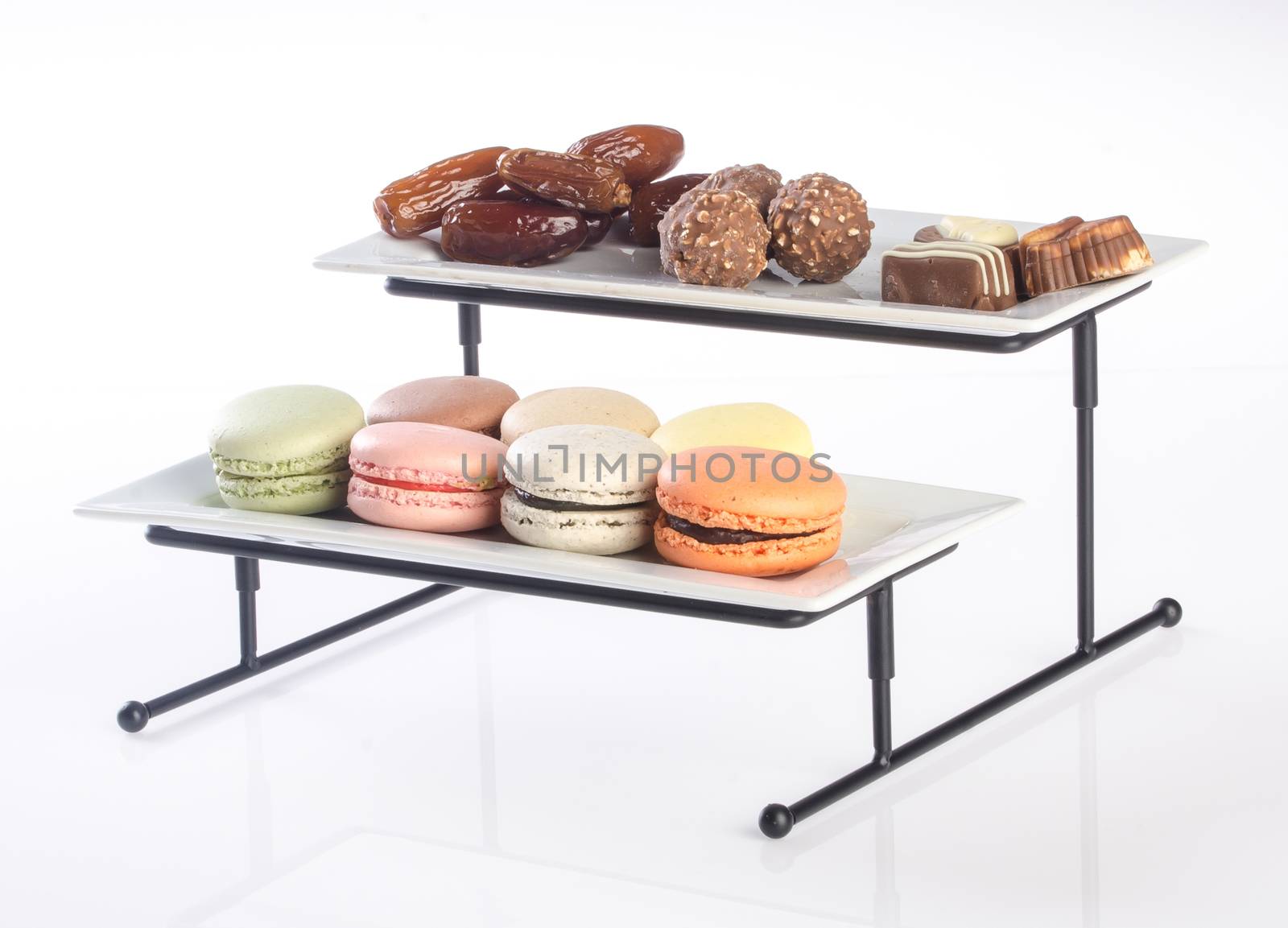 tray. three tier serving tray on a background