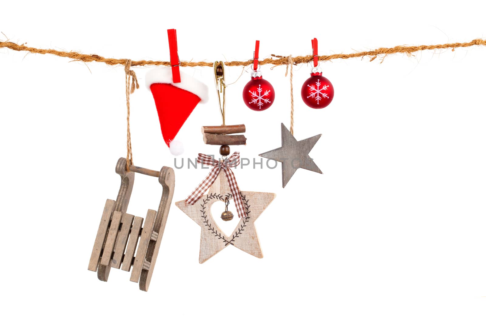 Christmas decoration isolated over white background